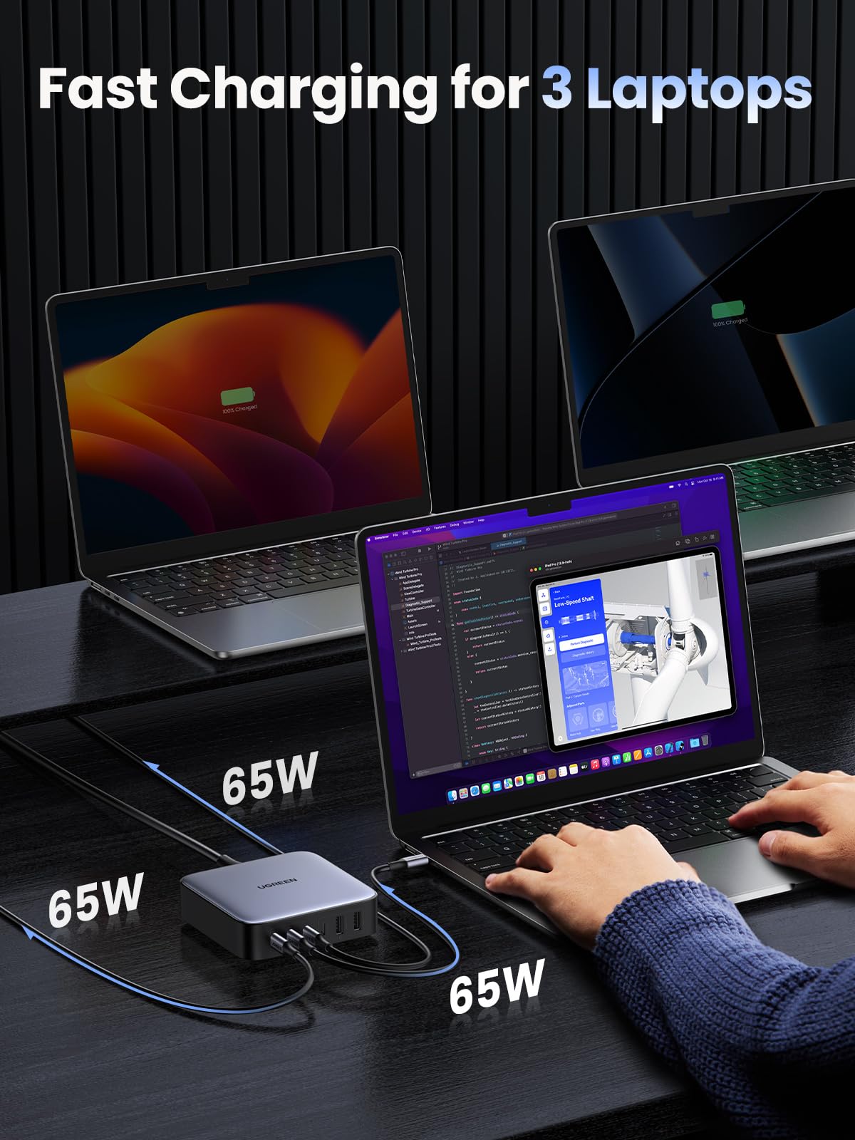 Ugreen 200W Usb C Charger, Nexode 6-Port Gan Desktop Charger, Usb C Charging Station For Macbook Pro/Air, Ipad Pro/Air, Iphone 1