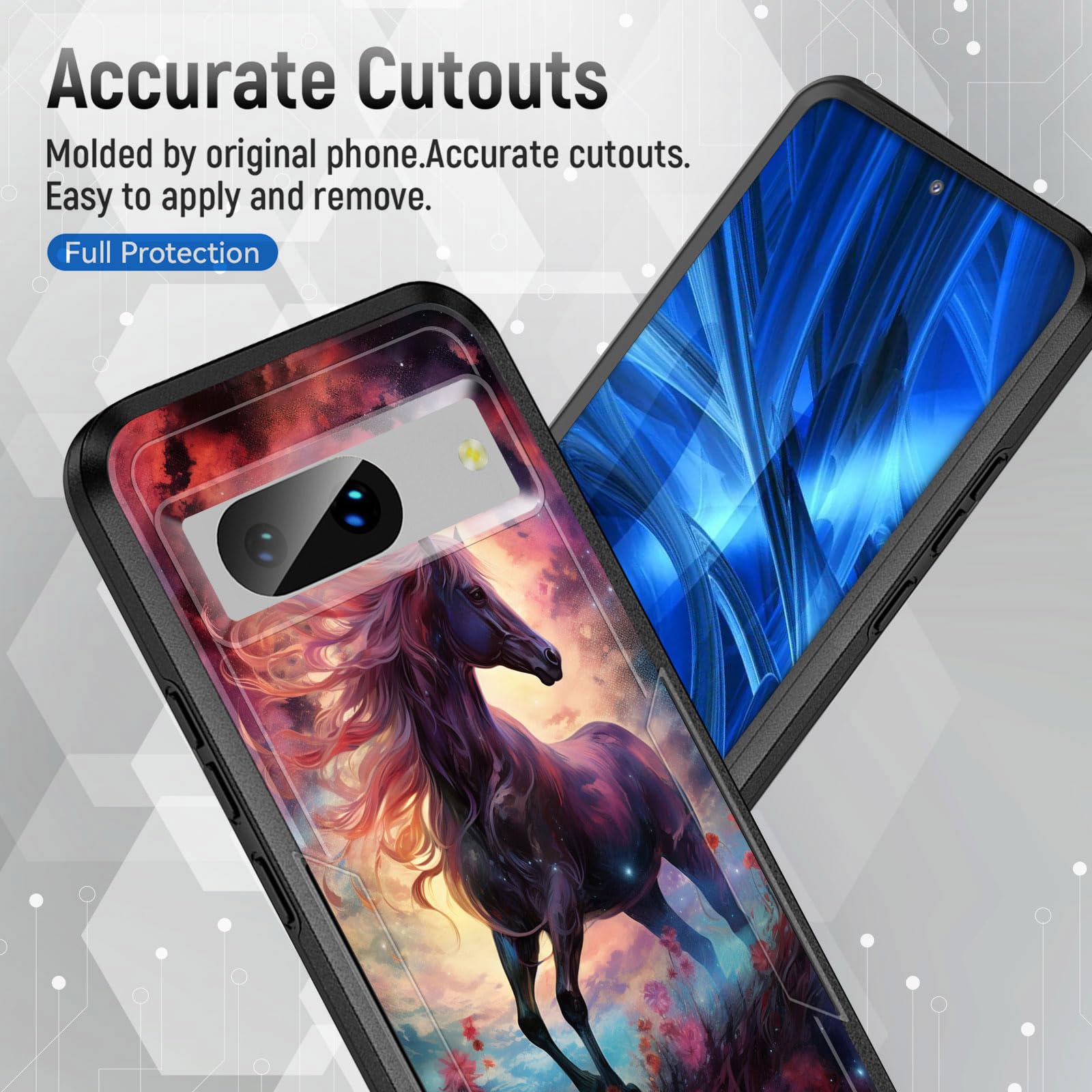 Jhyytujtyp For Pixel 8 Case,[Military Grade Drop Tested] Heavy-Duty Tough Rugged Shockproof Protective Case For Google Pixel 8 6