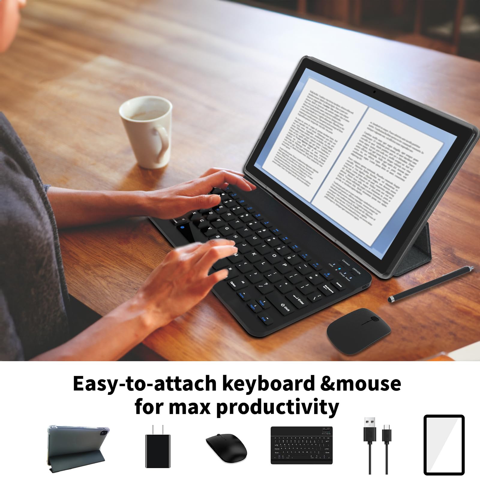 Android 14 Tablet, 12Gb+128Gb +512Gb Expand, Face Unlock, 8000Mah Big Battery+18W Fast Charging, Dual Stereo Speakers, Octa Core