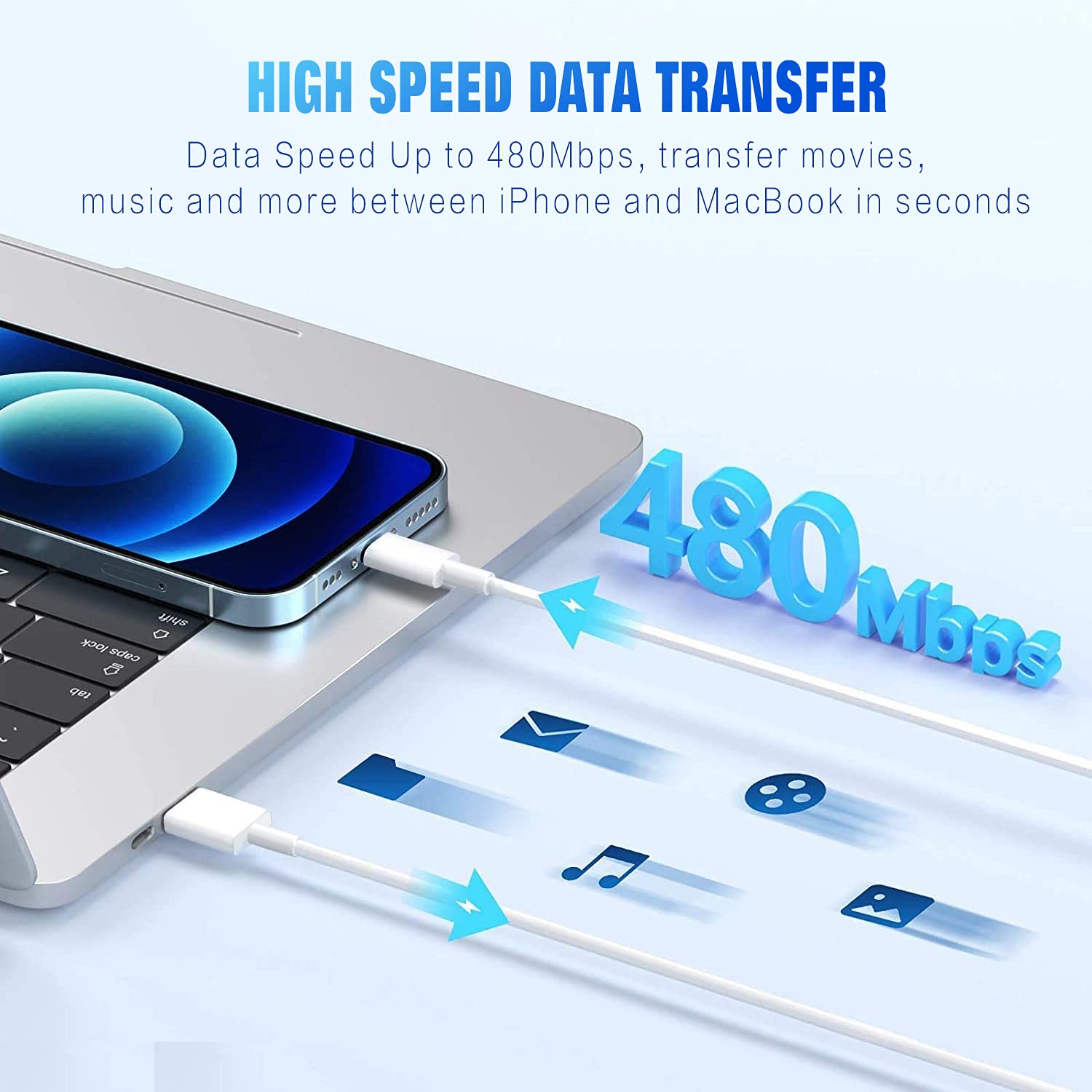 Hi Mobiler [Mfi Certified] Iphone Charger 2Pack 10Ft Long Lightning Cable Fast Charging High Speed Data Sync Usb Cable Compatible Iphone 13/12/11 Pro Max/Xs Max/Xr/Xs/X/8/7/Plus/6S Ipad Airpods