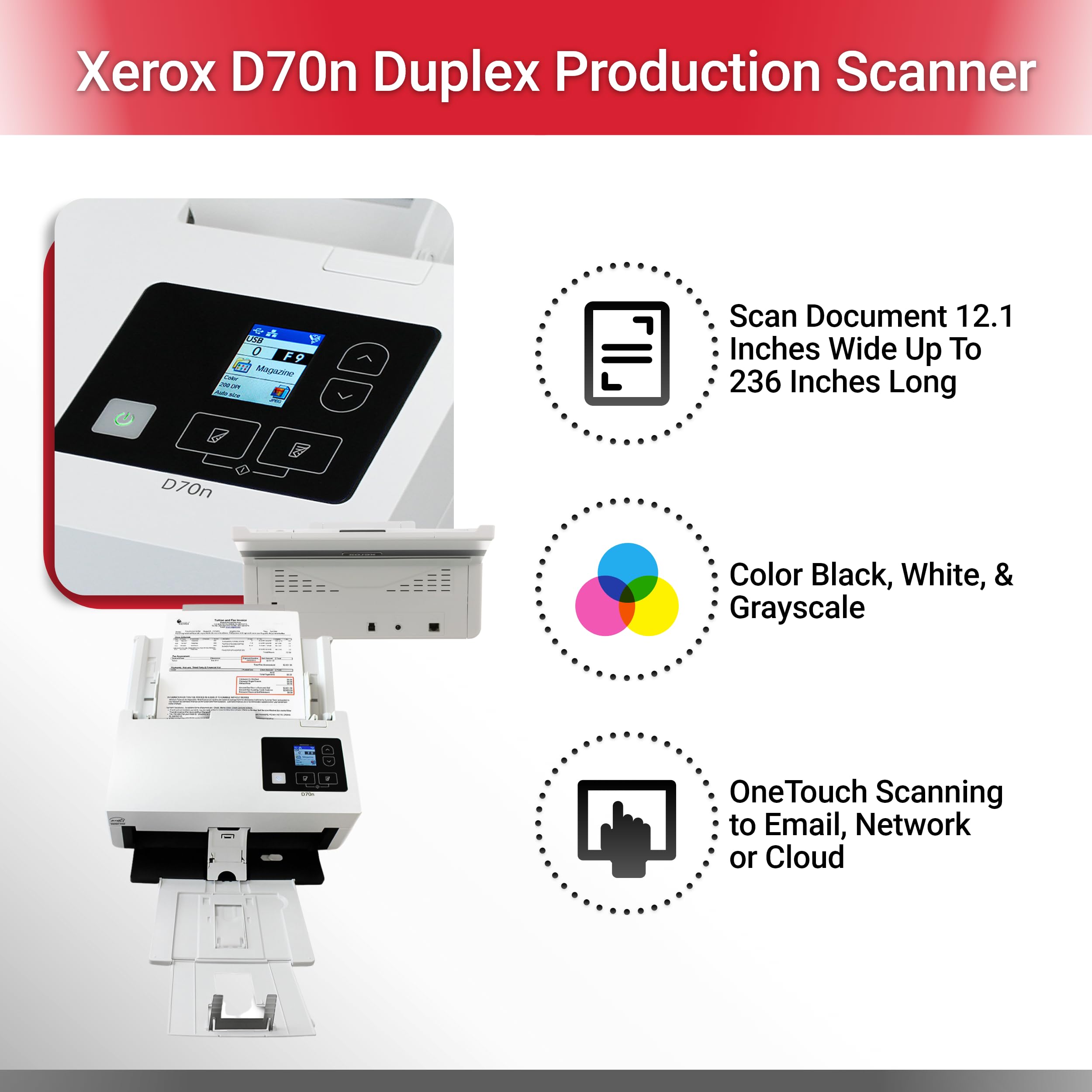 Xerox D70N Duplex Production Scanner With Document Feeder
