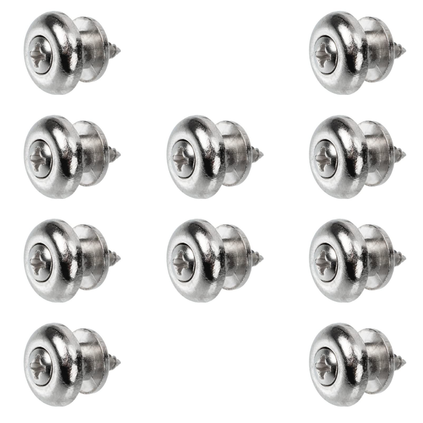 HEALLILY 10pcs Guitar Strap Locks Metal Round Head Strap Buttons End Pins Guitar Parts Replacemnet for Guitar Ukulele Bass
