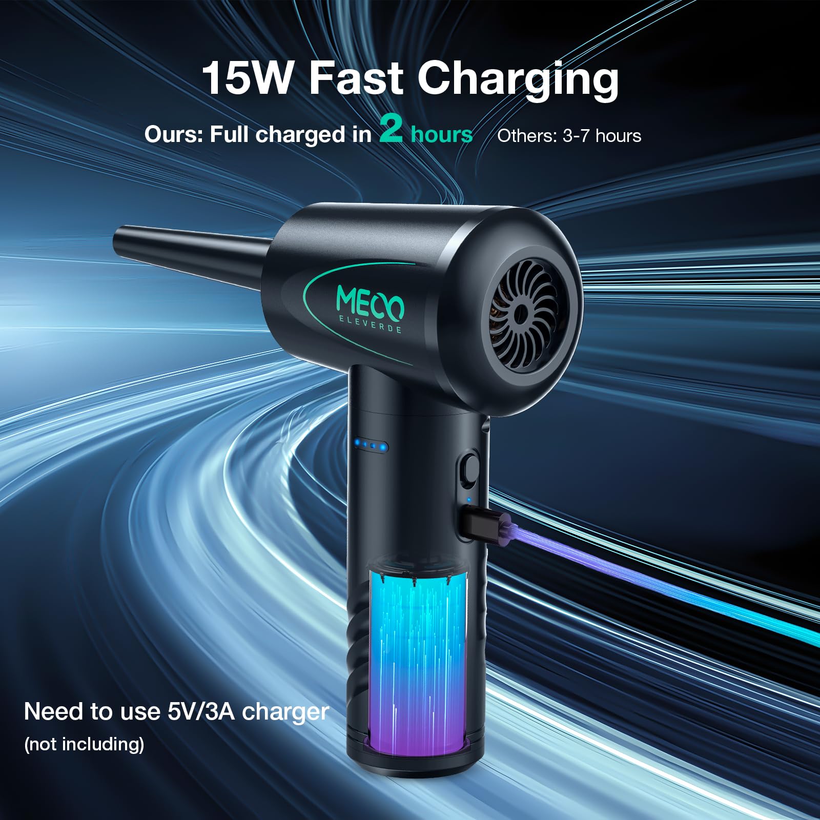 Meco Compressed Air Duster Electronics, 100000Rpm Air Blower, Powerful Electric Air Duster For Computer Keyboard Cleaner Pc Home