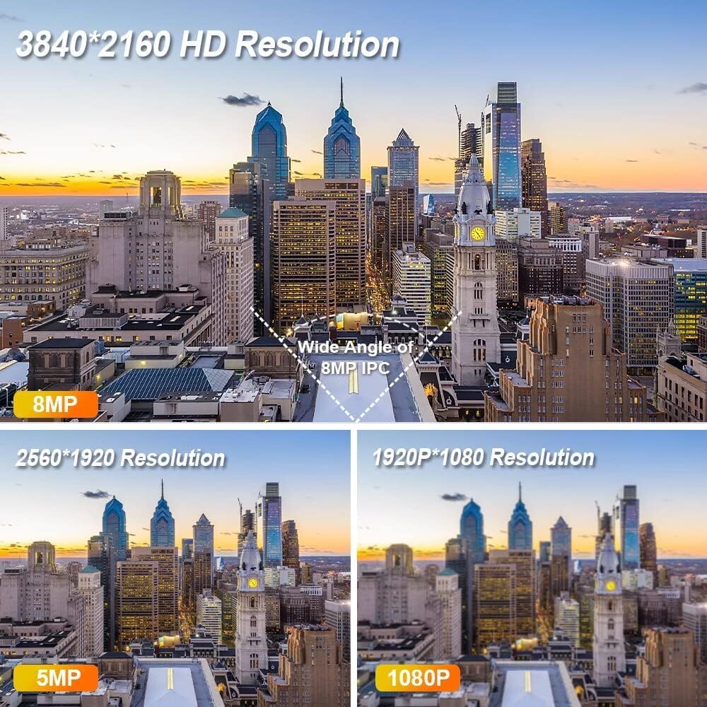 Real Hd 4K 8Mp Poe Ip Vandal Dome Poe Ip Camera Outdoor, 2.8Mm Wide Angle 108 Fov, 98Ft Night Vision, H.265, Compatible With Hik