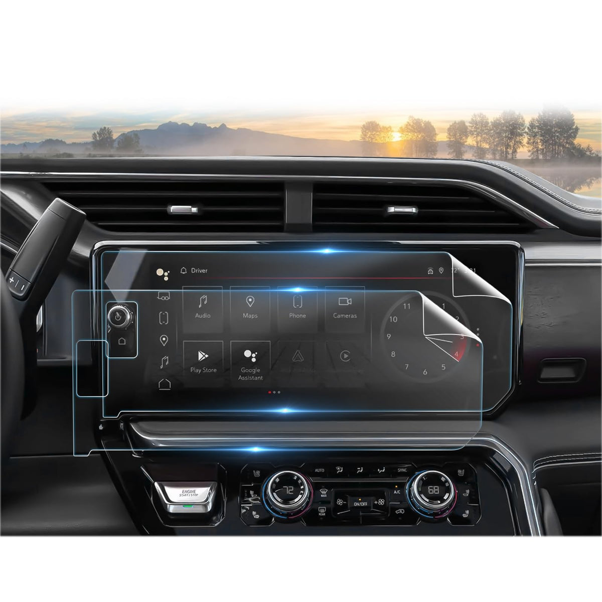 (2Pcs) For 2022 2023 2024 Chevy Silverado 1500 Screen Protector & Gmc Sierra 1500 Screen Protector For 2024 Silverado/Sierra 2500Hd 3500Hd Accessories 13.4' Nano Foils (2Pcs)