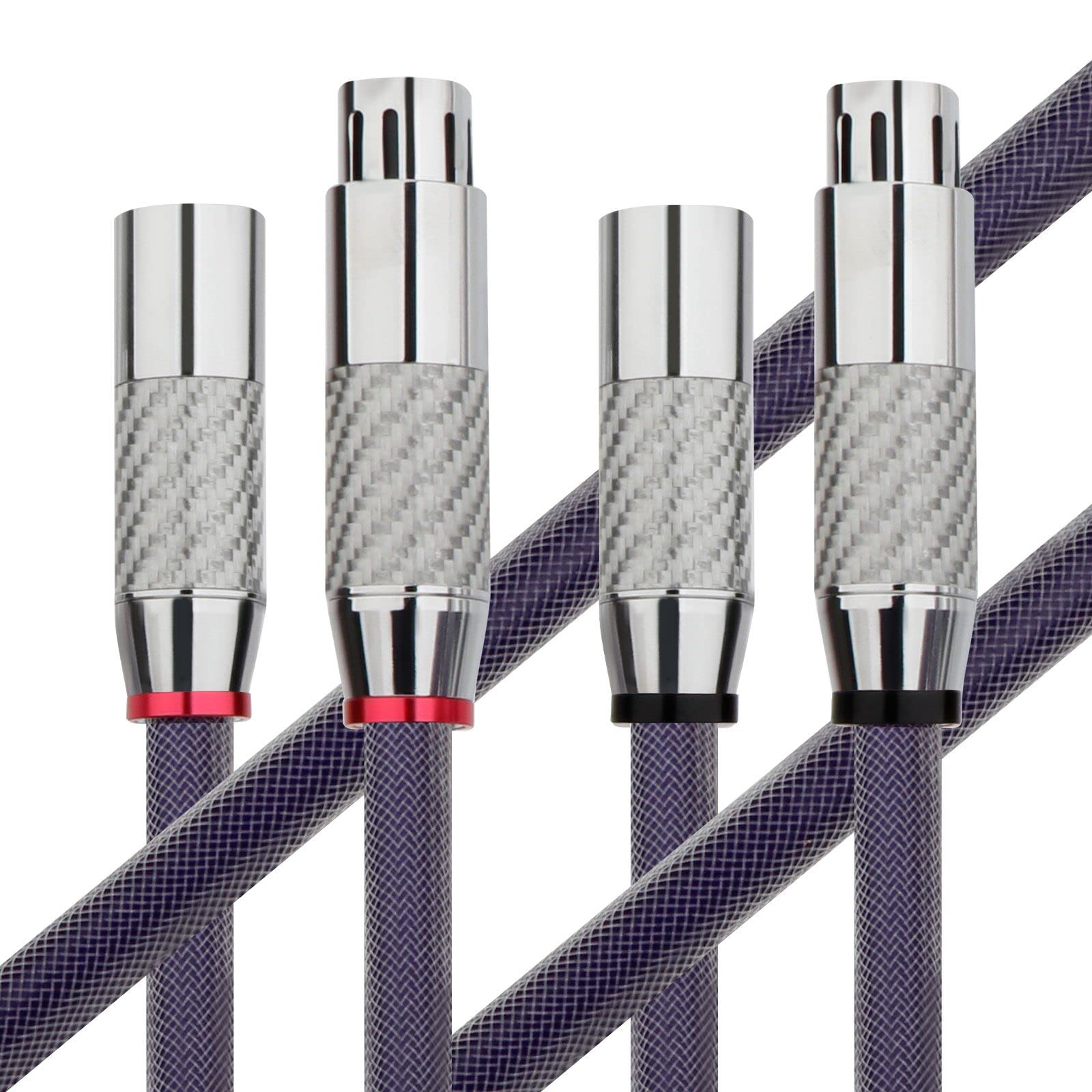 Preffair 1 Pair Xlr Cable 18Awg 8N Occ Copper Audio Interconnect Mic Cord Hifi Balanced 3 Pin Patch Cable Carbon Fiber Rhodium P