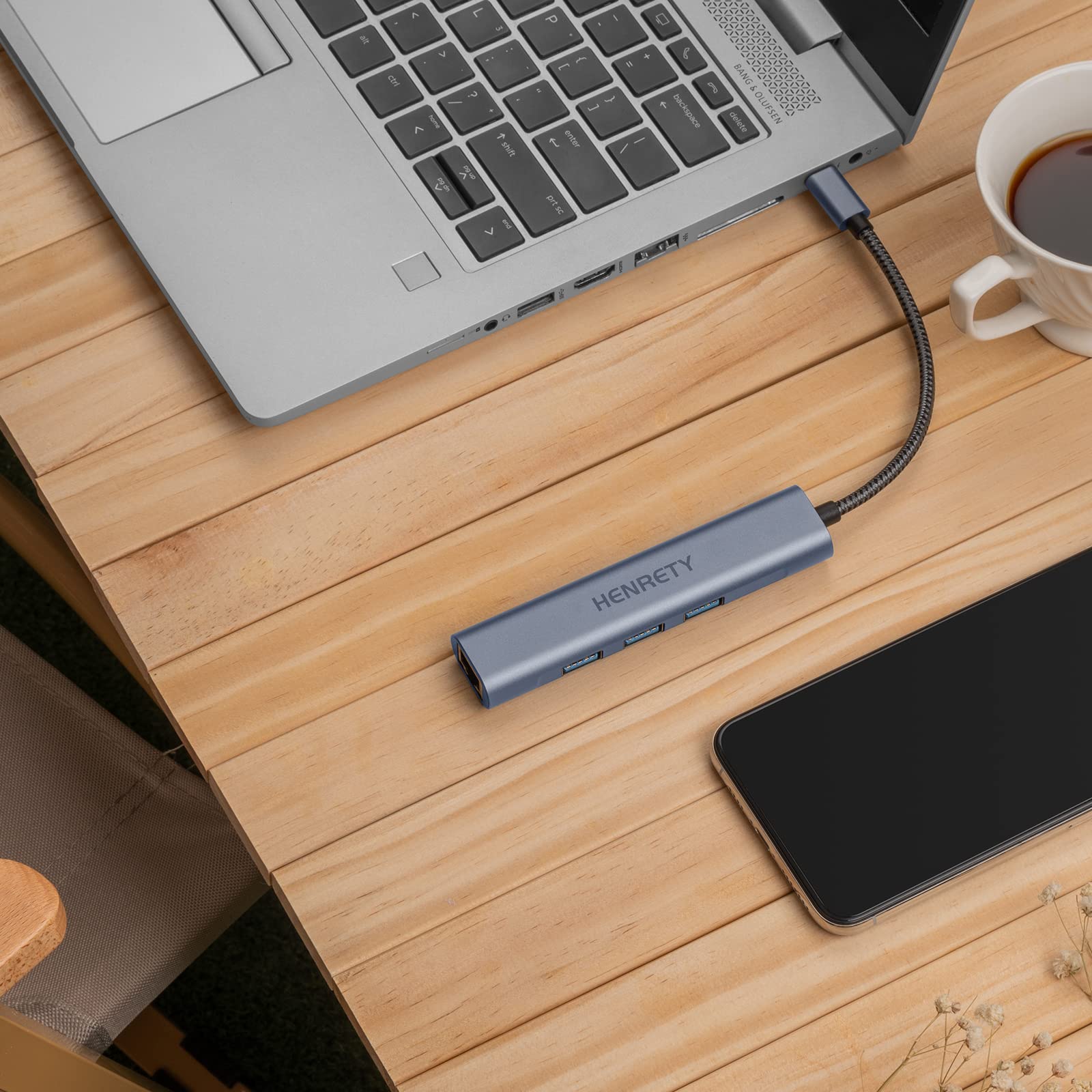 Usb C To Ethernet Adapter, 4 In 1 Usb C Hub With 3 Usb 3.0 And Rj45 To Gigabit Ethernet Lan Network Adapter For Macbook Pro/Air