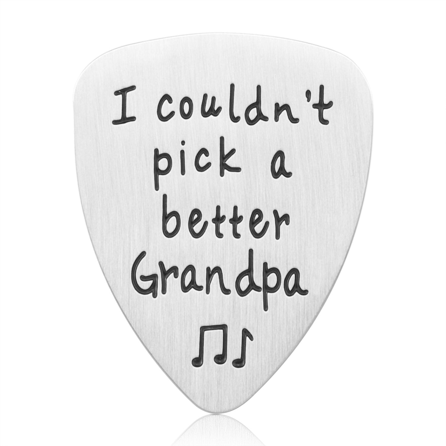 Grandpa Gift For FatherS Day  Stainless Steel I CouldnT Pick A Better Grandpa Guitar Pick Jewelry, Unique Birthday Gift For M