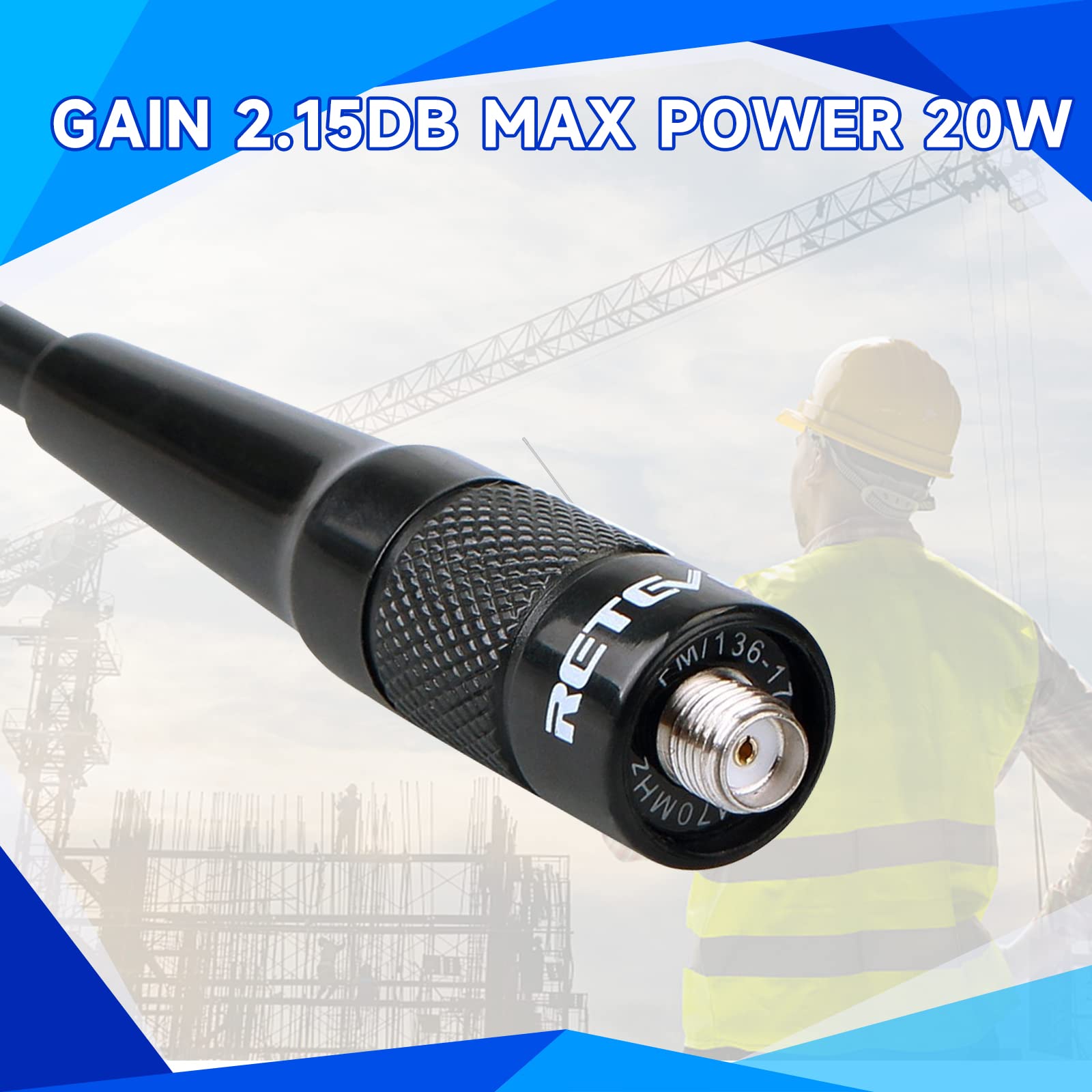 Retevis Two Way Radio Sma F Antenna,144/430Mhz Dual Band Antenna, For Aliunce Hd1 Hd2 Retevis Ra79 Rt29 Rt86 Rm21 Rt29D,Compatible With Baofeng Uv 5R Bf F8Hp Kenwood Walkie Talkies(5 Pack)