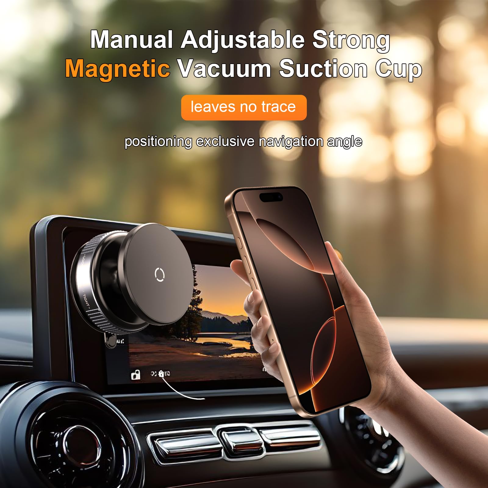 Upgraded 360 Adjustable Vacuum Magnetic Suction Cup Phone Holder, Portable Mechanical Suction Phone Mount For Car/Gym/Kitchen/Mi