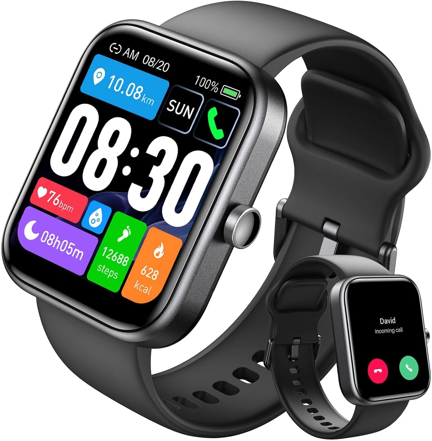 TOZO Smart Watch for Men Women for iPhone&Android, 1.83 Fitness Tracker Bluetooth Call [Answer/Make], IP68 Waterproof Sleep Moni