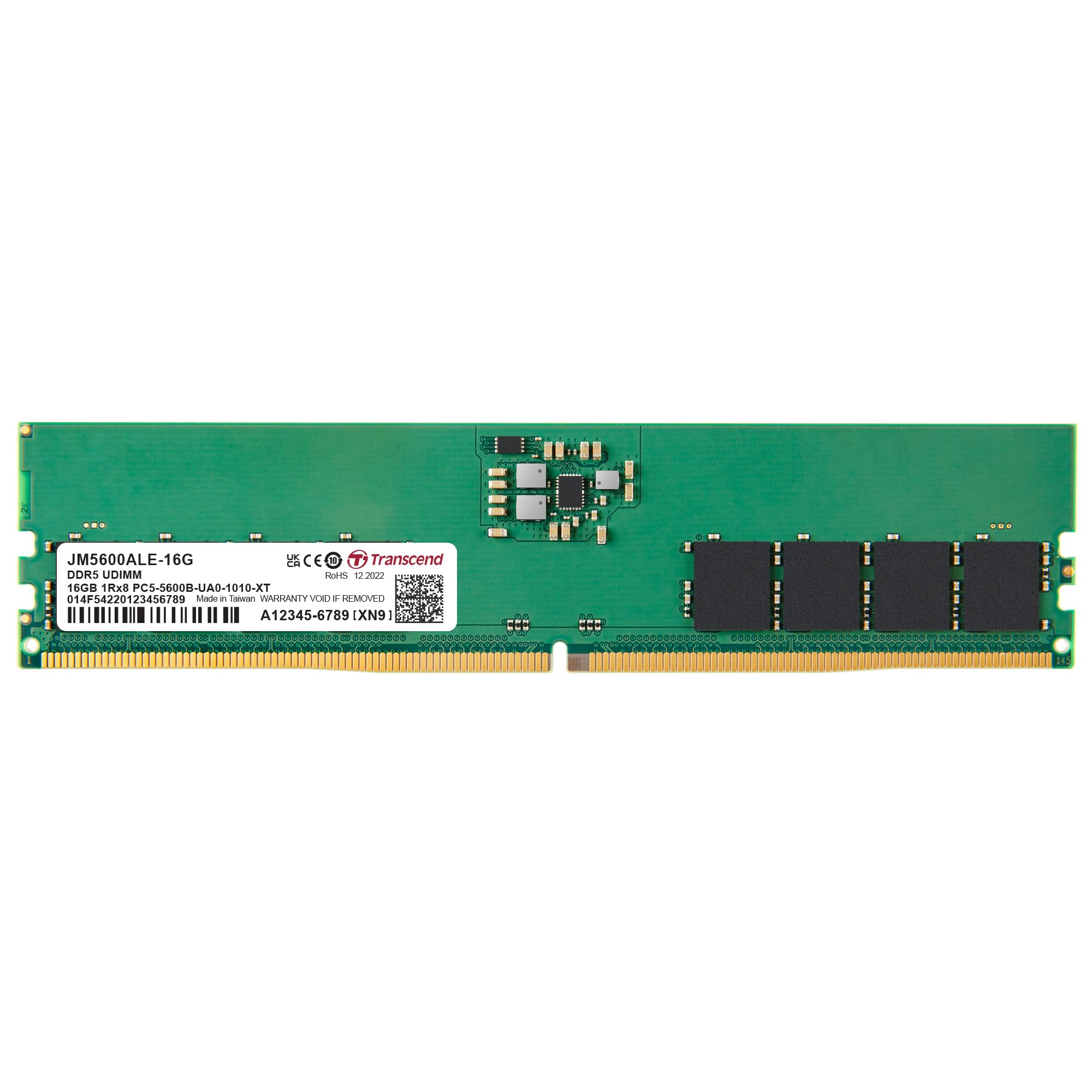 Transcend 16GB DDR5 5600MHz (or 5200MHz or 4800MHz) UDIMM Desktop RAM, Compatible w/Intel & AMD Ryzen, Desktop PC Computer RAM M