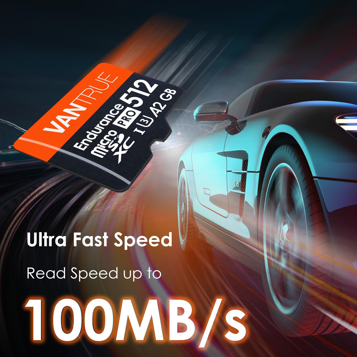 Vantrue 512Gb Microsdxc Uhs I U3 4K Uhd Video High Speed Transfer Monitoring Sd Card With Adapter For Dash Cams, Body Cams, Acti