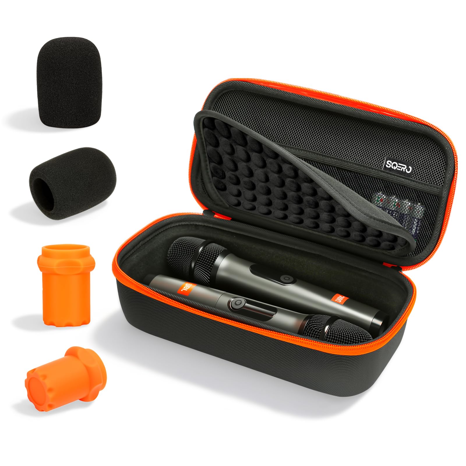 Hard Shell Microphone Case for JBL Wireless Two Mic System & PartyBox Wireless Mic, Carrying Travel Mics Storage Bag with 2 Micr