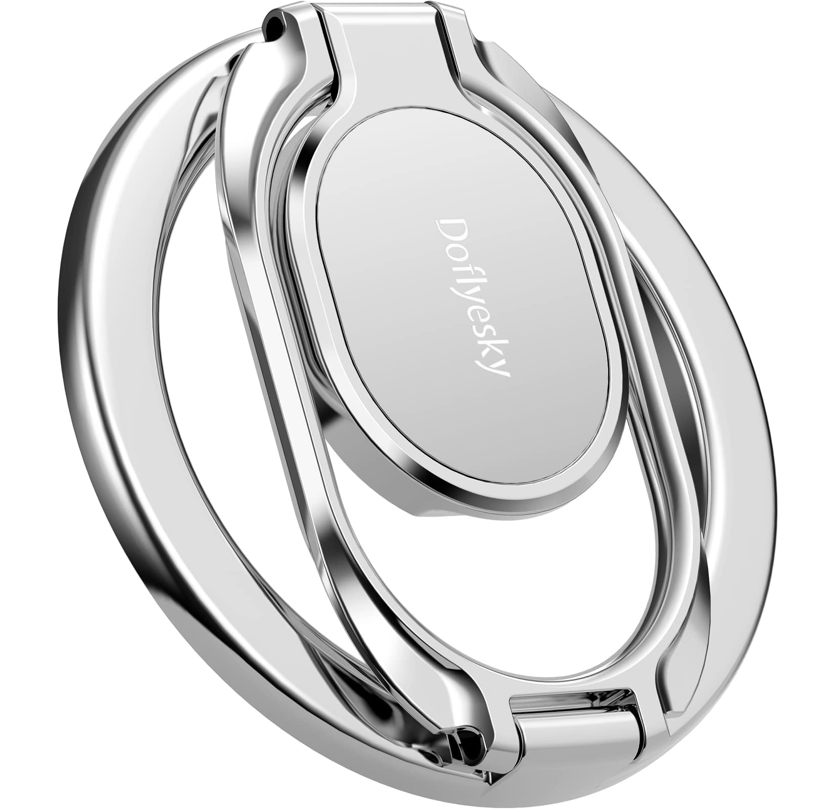 Doflyesky Magnetic Phone Grip Holder Kickstand, Gym Double Adjustable Finger Ring Grip And Stand, Compatible With Popsockets Mag