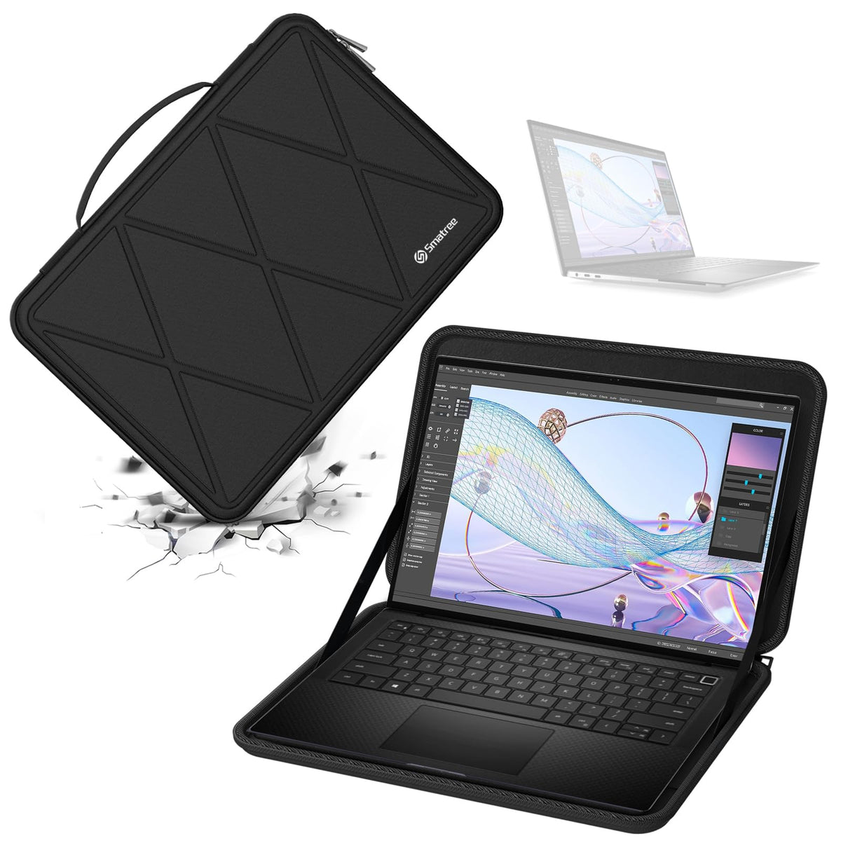 Smatree Hard EVA Protective Sleeve Case Compatible for 14 inch DELL Precision 5470 Workstation, 12.5 inch DELL Latitude E7240/E7250/E7270, 14 inch Lenovo ThinkPad X1 Carbon Gen 13 Notebook Bag (X8030)