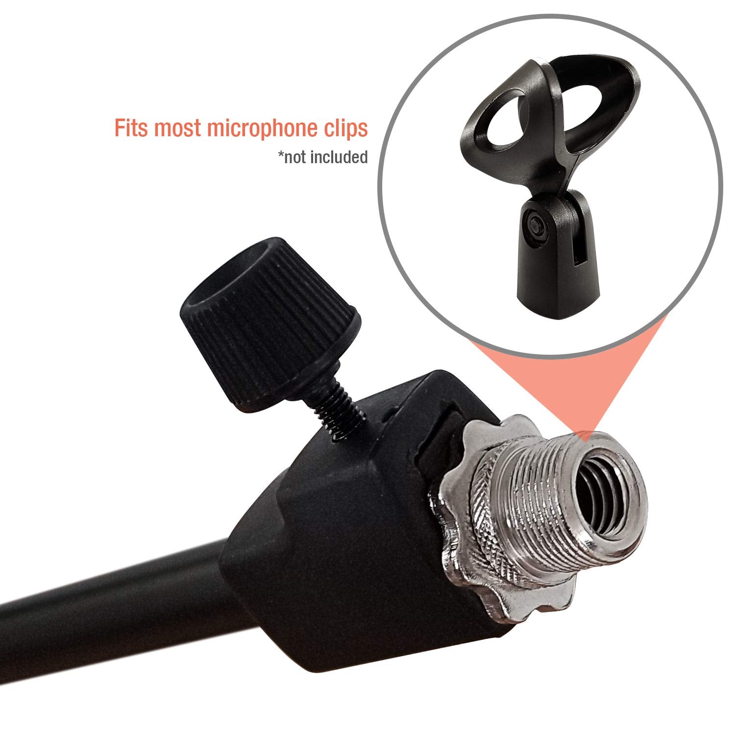 Axcessables Low-Profile Microphone Tripod Stand With Boom Arm | Adjustable Height Short Floor Mic Stand With Boom | Kick Drum Mi