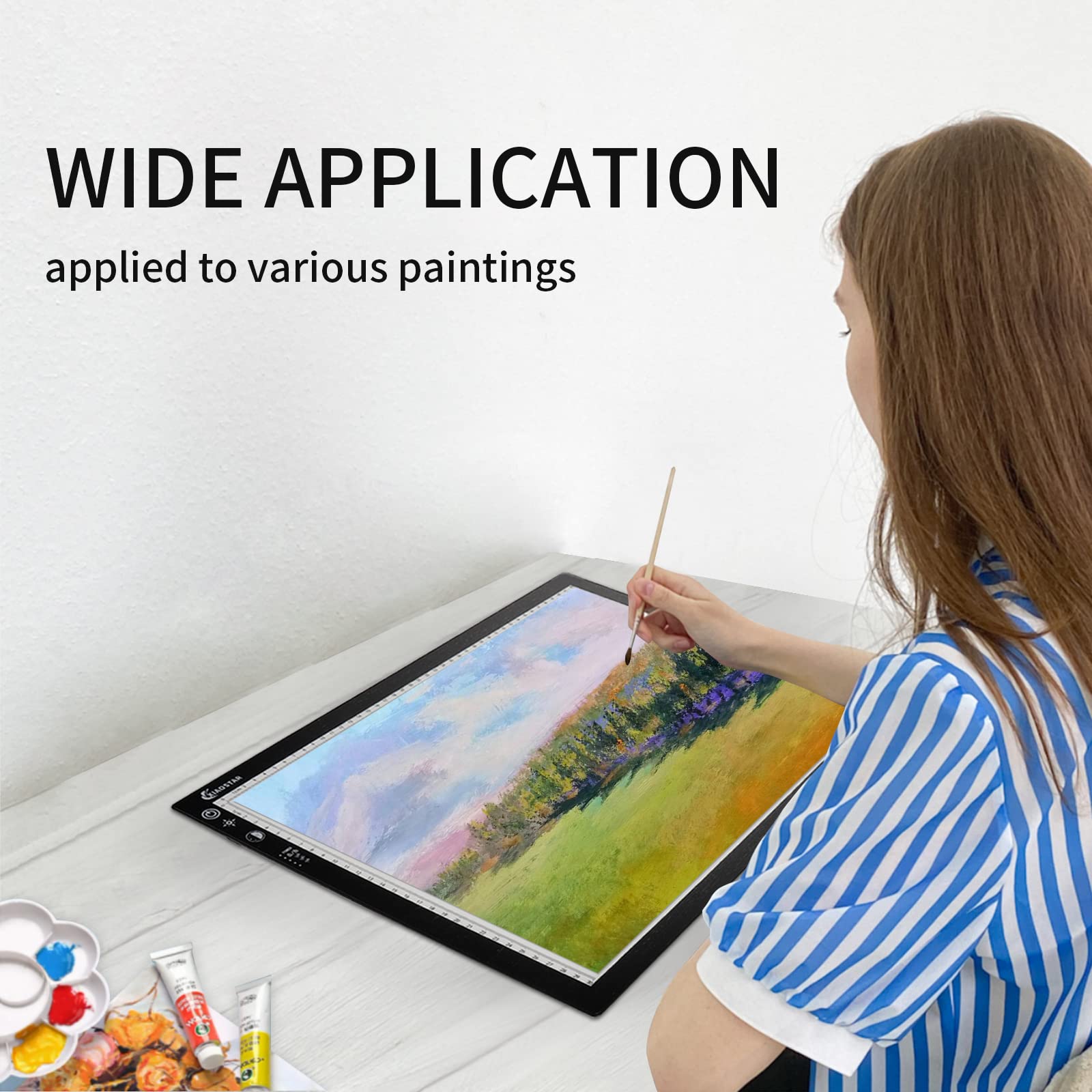 Light Box Drawing Pad A3, Dimmable 3 Brightness And Colour Temperature With Type C Charge Cable And Brightness Adjustable For Ar