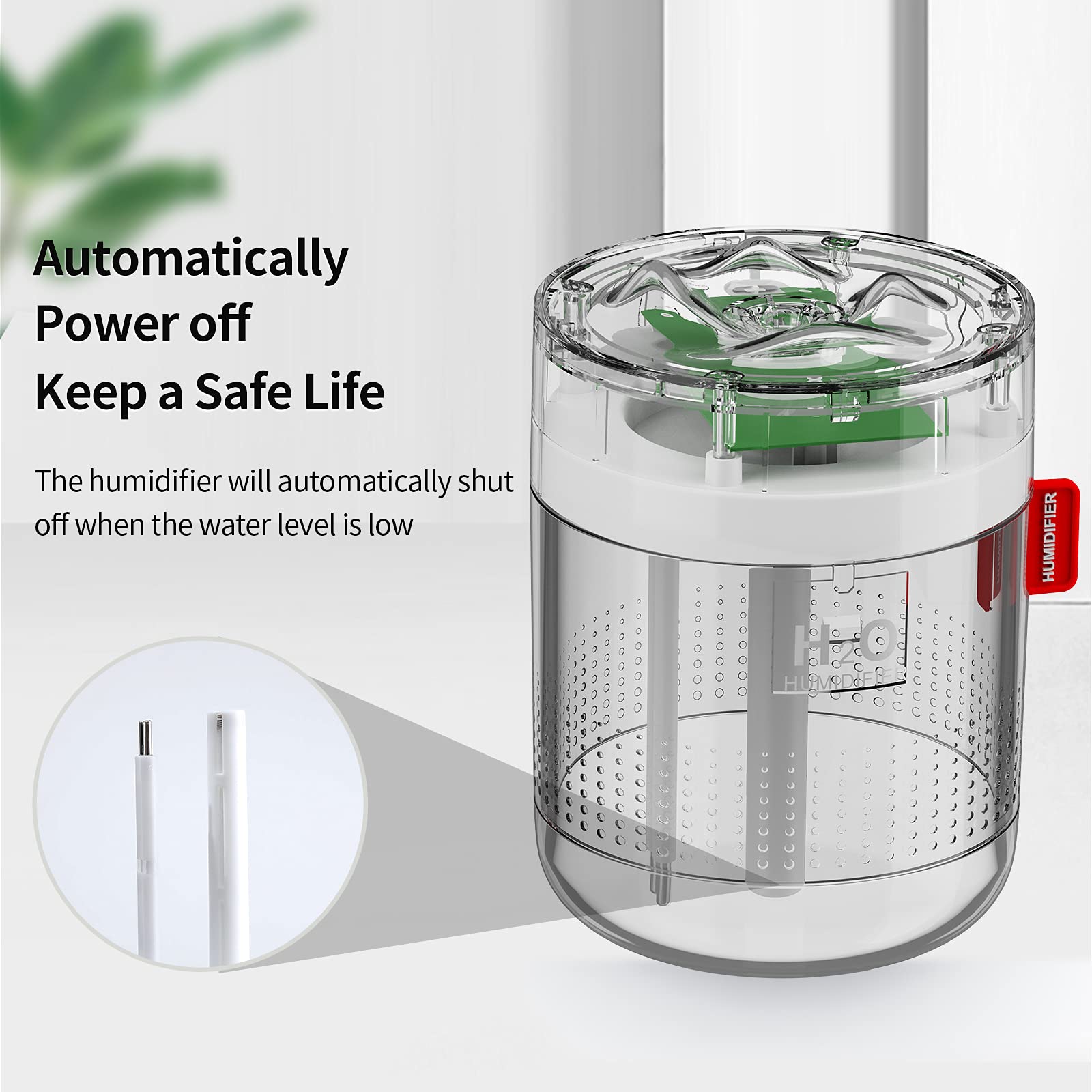 Smartdevil Small Humidifiers, 500Ml Desk Humidifiers, Whisper-Quiet Operation, Night Light Function, Two Spray Modes, Auto Shut-