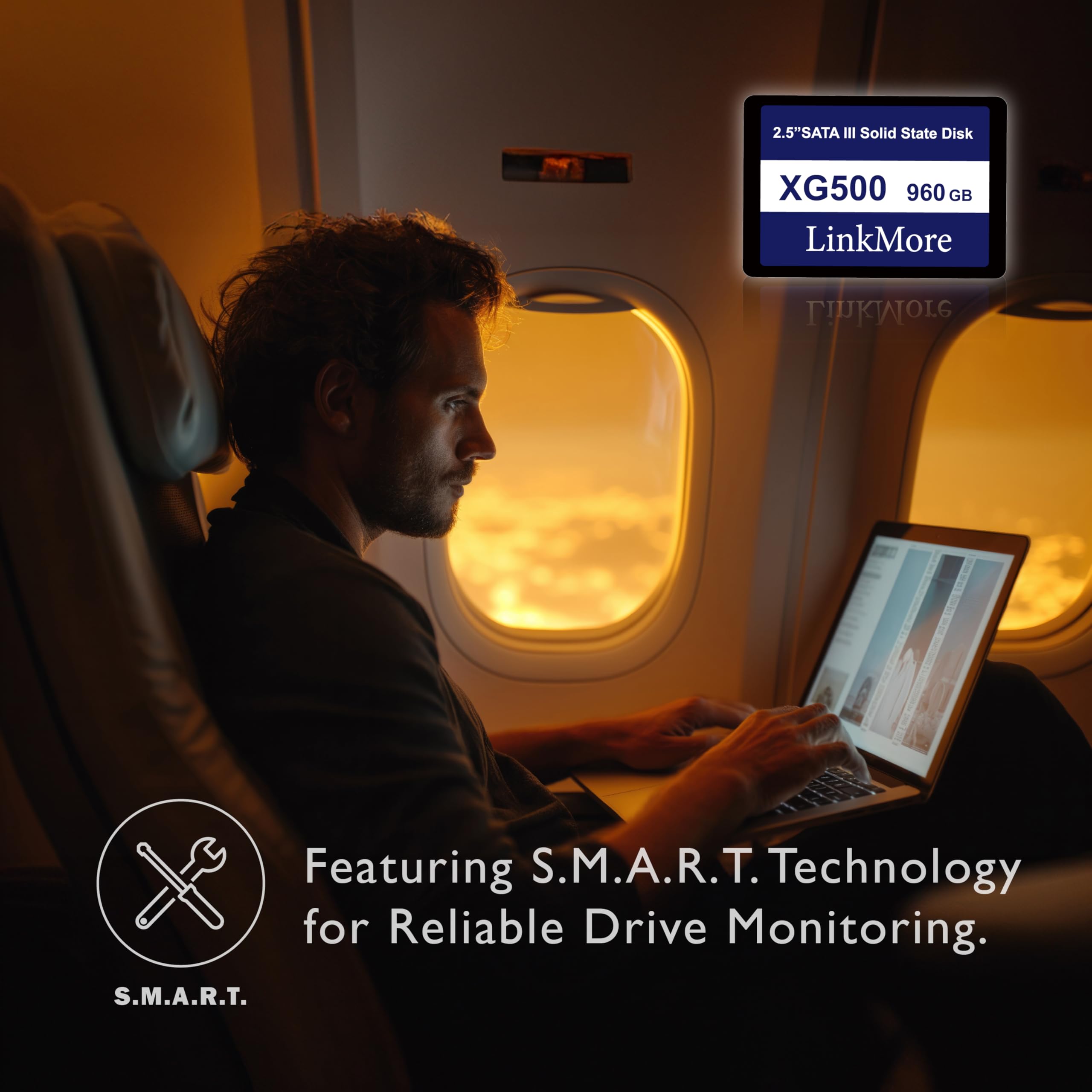 Linkmore Xg500 960Gb 2.5'' Sata Iii (6Gb/S) Internal Ssd, Solid State Drive, Read Speed Up To 550Mb/S, 2.5 Inch For Laptop And P