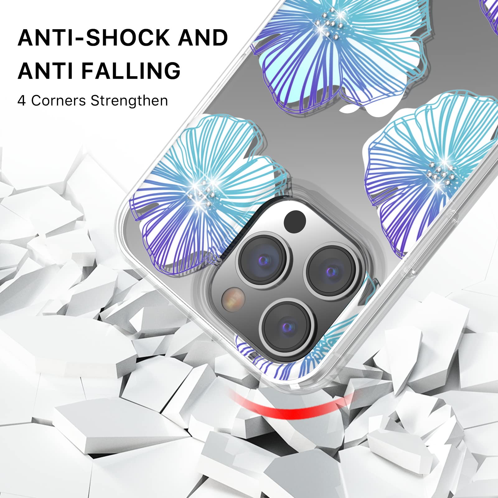 M Mybat Pro Slim Clear Crystal Case For Iphone 14 Pro Max Case 6.7 Inch, Cute Stylish Mood Series Shockproof Non-Yellowing Prote