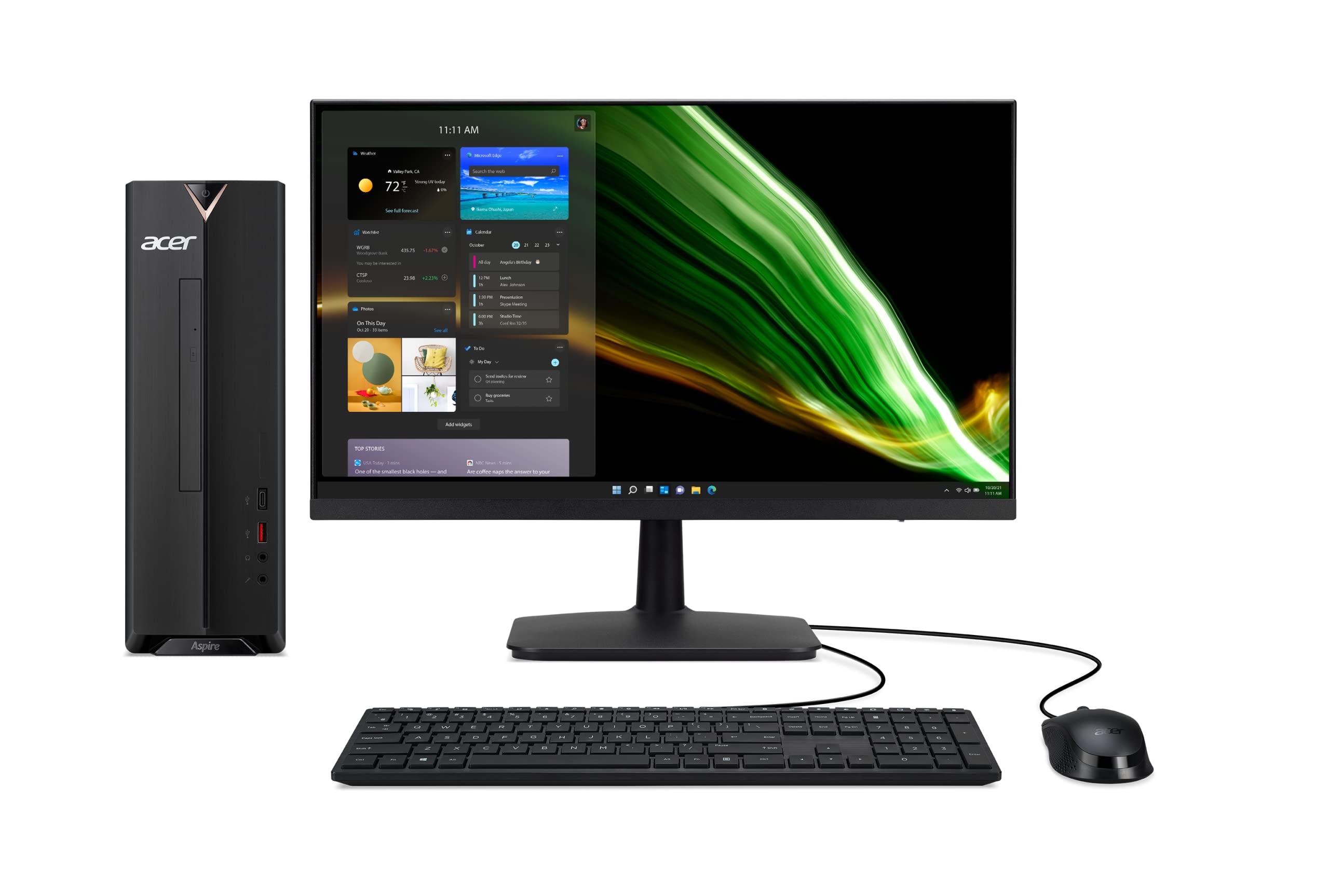 Acer Aspire XC1660GUW94 Desktop with 23.8 Full HD Monitor | 10th Gen Intel Core i310105 Processor | 8GB DDR4 | 256GB SSD |