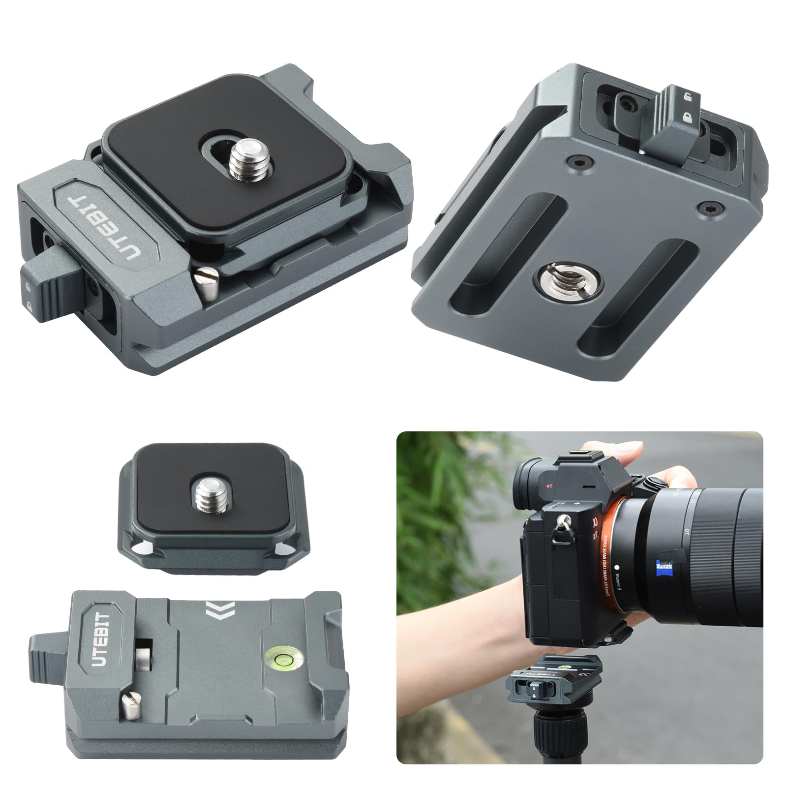 Utebit Quick Release Mount With Universal 1/4' Thread Hole Clamp Holder Is Only Compatible With Original Quick Release Plate