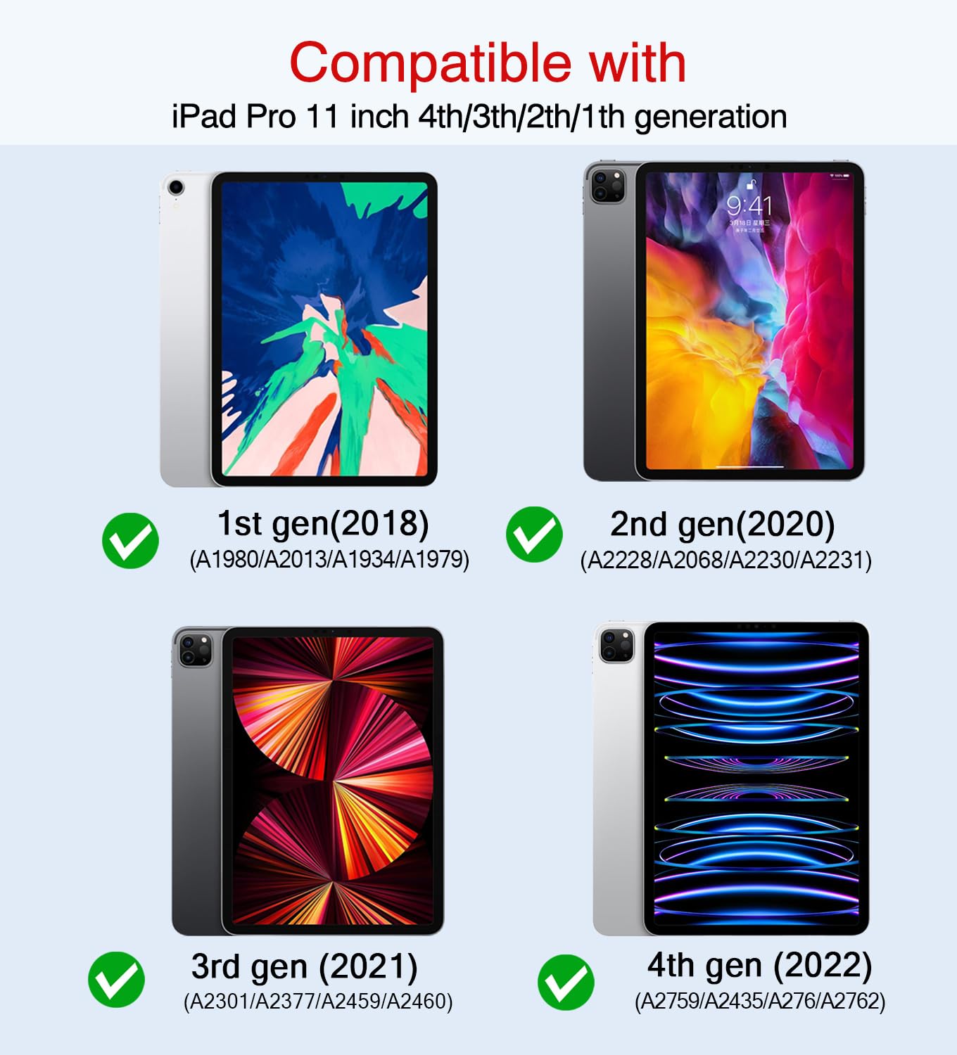 Anpredo Case For Ipad Pro 11 Inch With Pencil Holder, Auto Wake/Sleep, Magnetic Clasp, Cover For Ipad Pro 11 1St/2Nd/3Rd/4Th Gen