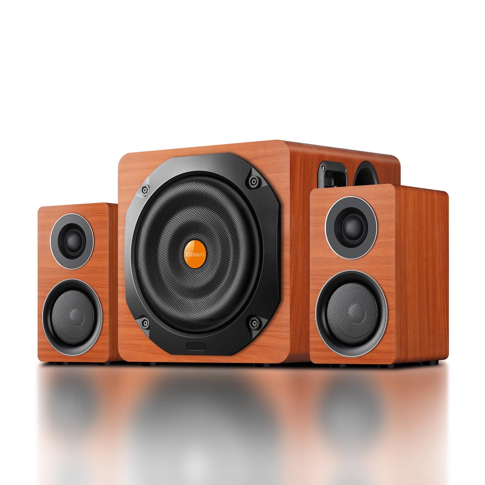 Elimavi Bt 12 2.1 Multimedia Speaker System With 6.5 Inch Subwoofer, Satellite With Midrange And Treble, Desktop Stereo, Optical