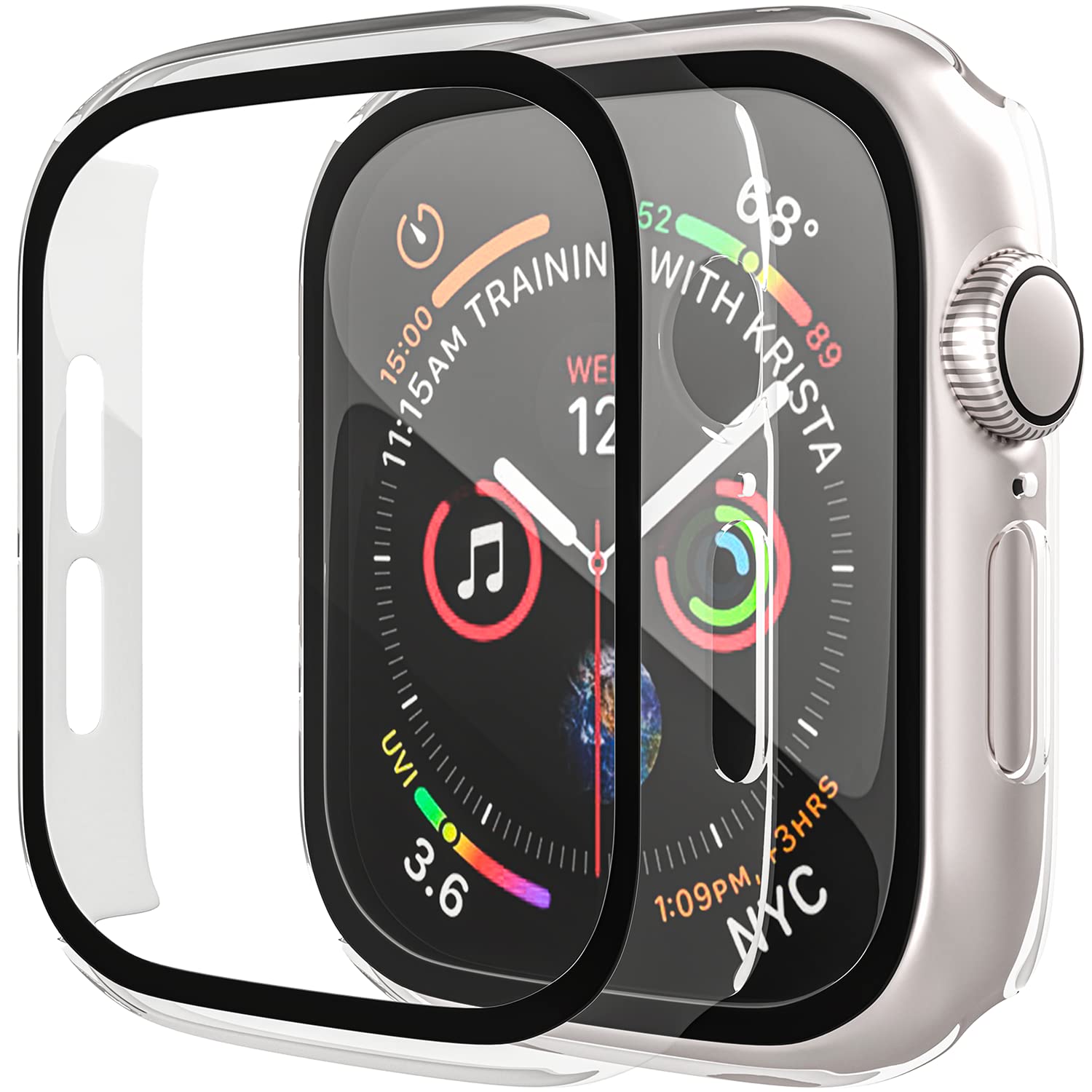 Maeline Bulk Cases Compatible With Apple Watch Series 3/Series 2/Series 1 42Mm With Built In Tempered Glass Screen Protector, Ov