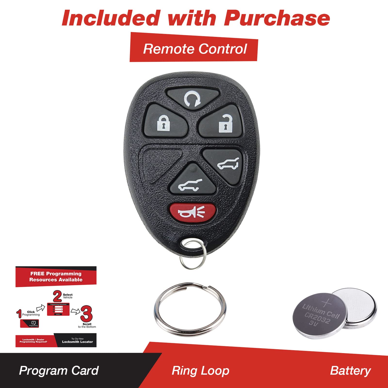 Keylessoption Keyless Entry Remote Control Car Key Fob Replacement For Ouc60270, 15913427