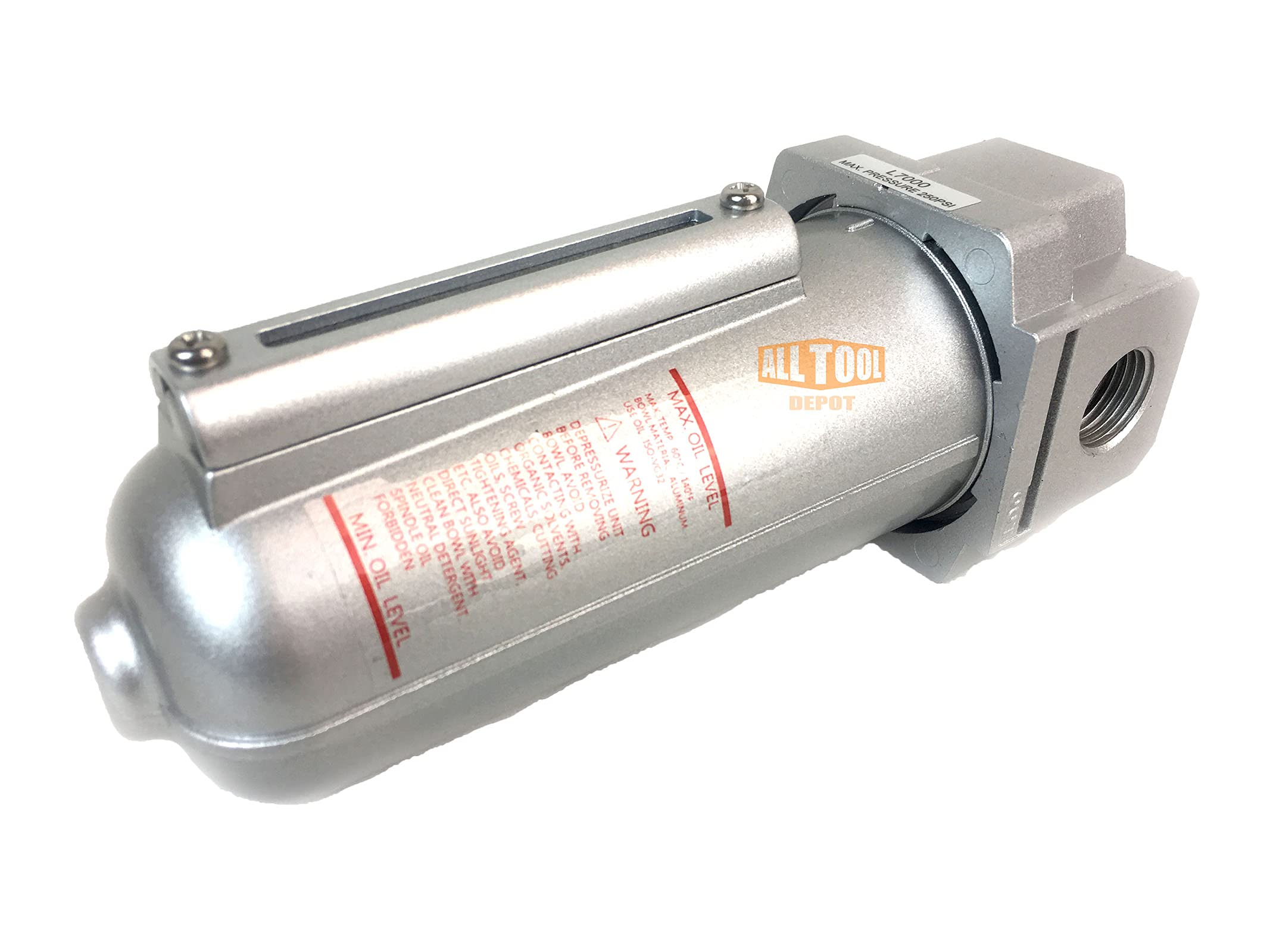 1/2    Npt Heavy Duty Lubricator Oiler For Compressed Air Lubricate Pneumatic Air Tools, Metal Bowl With Visible Sight Glass, 22