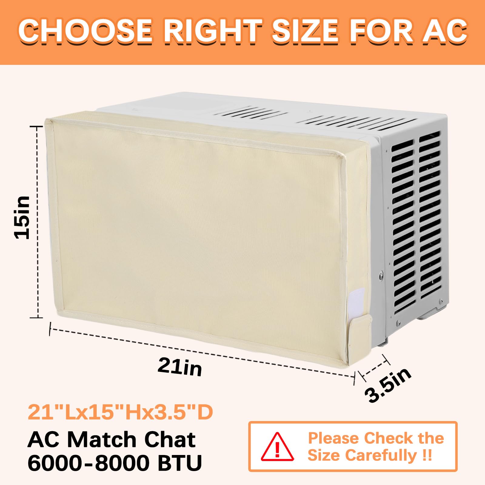 21Lx15Hx3.5D Indoor Air Conditioner Cover For Window Units, 3 Layers Insulation Ac Cover For Inside Wall Unit With Aluminum Foil