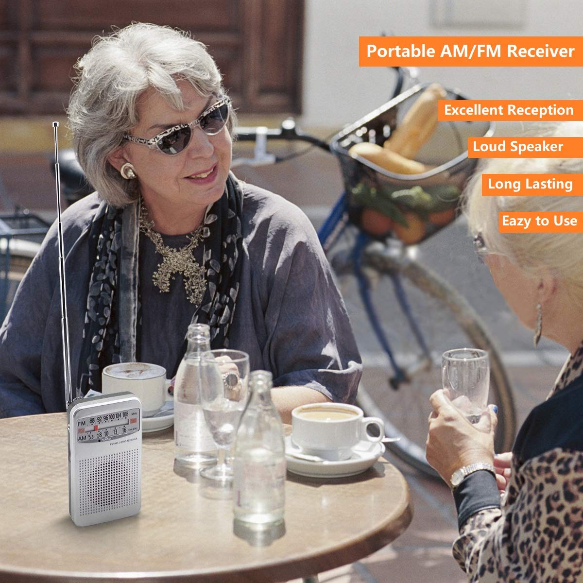 Am Fm Portable Pocket Radio, Compact Transistor Radios   Best Reception, Loud Speaker, Earphone Jack, Long Lasting, 2 Aa Battery