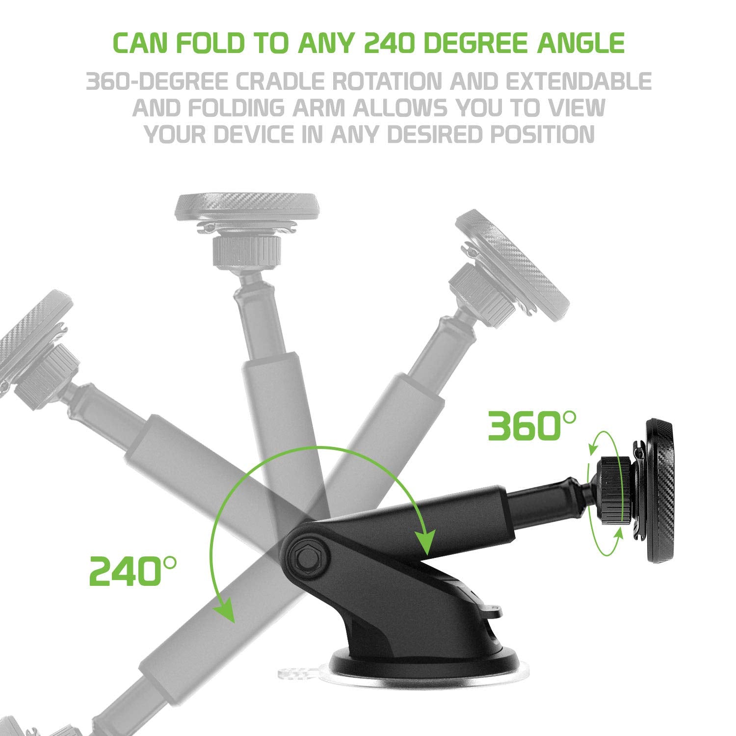 Cellet Car Phone Mount, Dashboard & Windshield Magnetic Mount Phone Holder Adjustable Long Arm Universal Compatible With Samsung Note 20 10 9 8 5 Galaxy S21 S20 S10 S9 A71 A52 A51 A50 A42