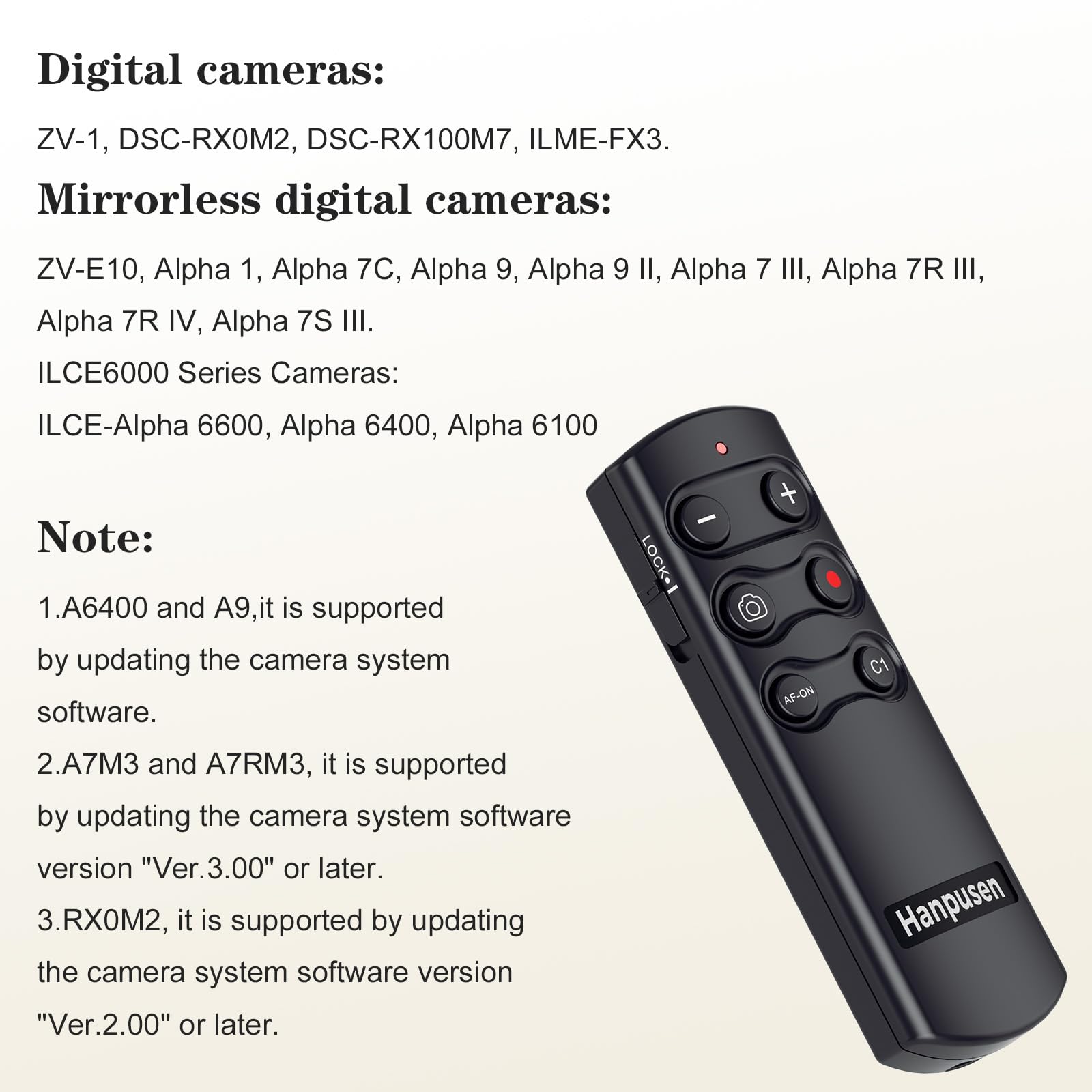 For Sony Wireless Camera Remote Control Shutter Release Compatible With Sony A7C,A7Iii,Zv-1,Zv-E10,Zv-1F,A6100,A6400,A6700,A7Iv,