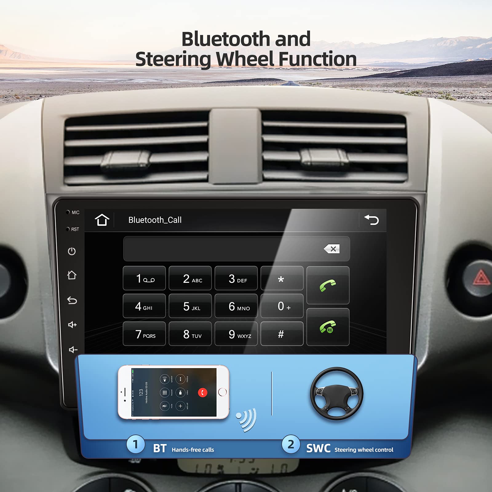 Nhopeew Android Car Stereo For 2006 2012 Toyota Rav4 9 Inch Touch Screen Radio With Bluetooth/Gps Navigation/Wifi/Backup Camera