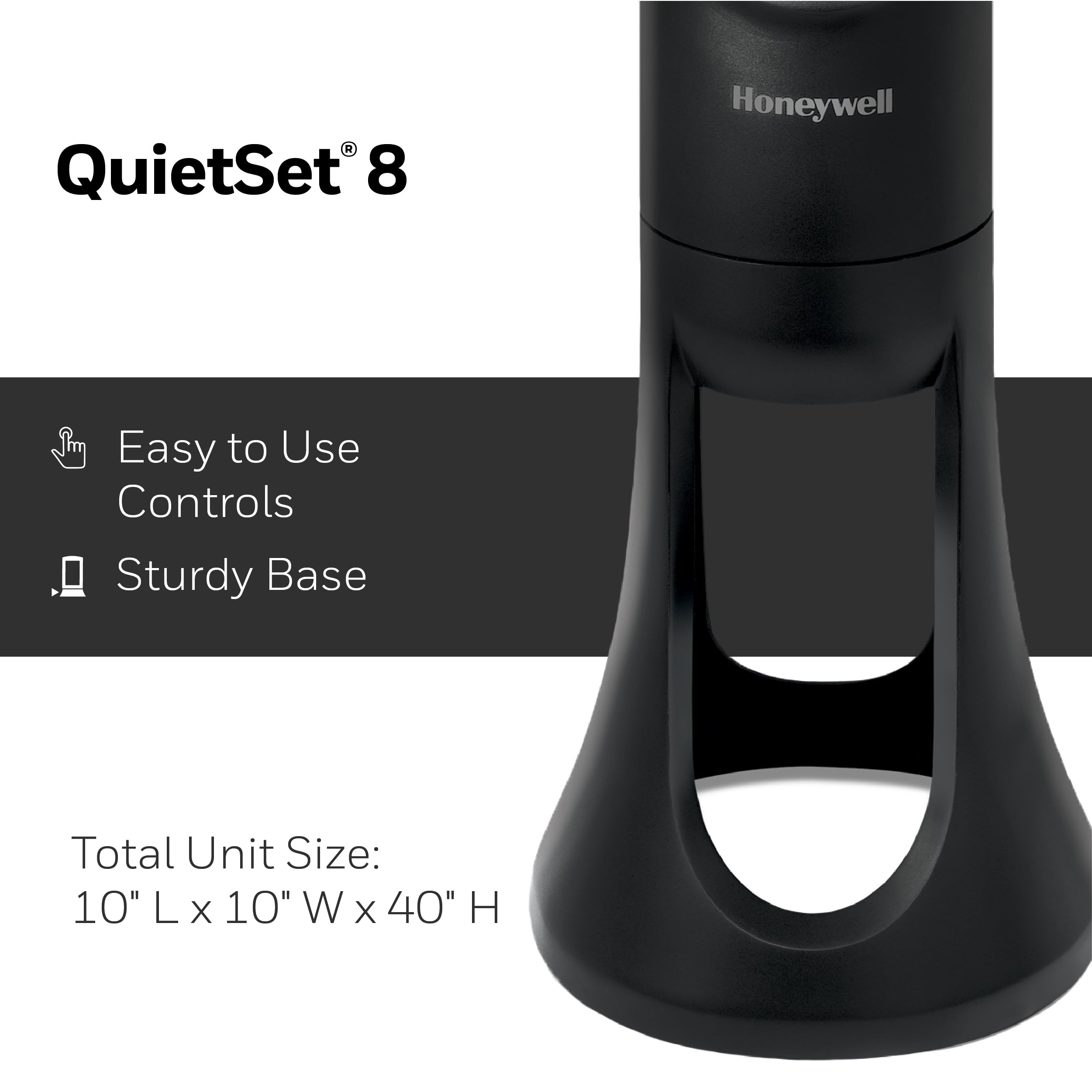Honeywell Quietset Whole Room Tower Fan Black, Hyf290B
