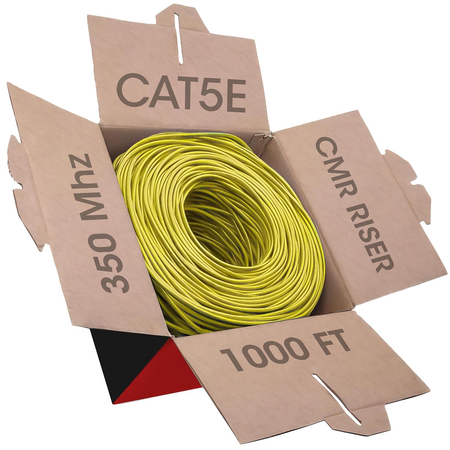 Big A   Bulk Cat5E Cable 1000Ft 24Awg Solid 4 Pair Cat5E Ethernet Cable, Unshielded Twisted Pair Utp 350Mhz Internet Cable, Pull