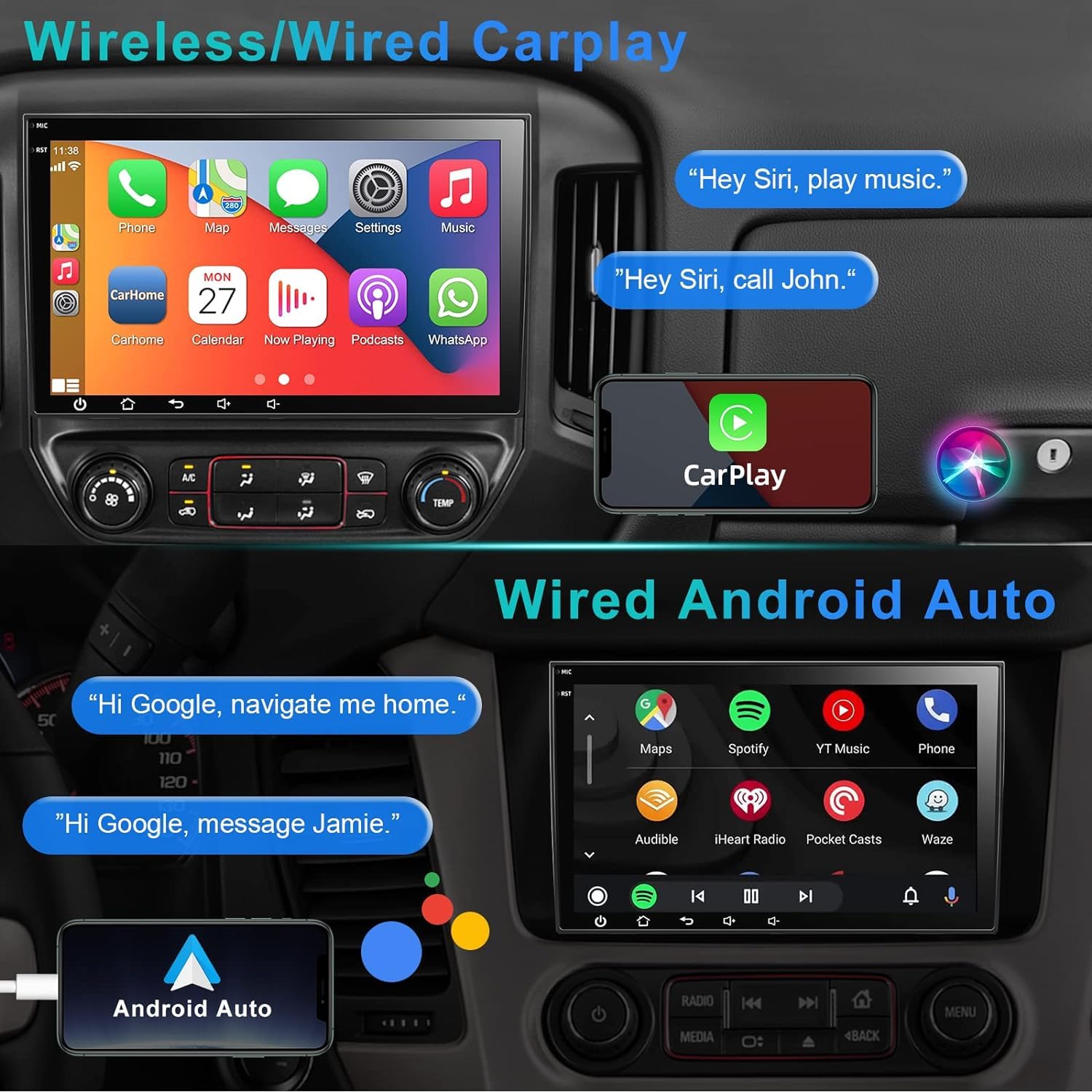4+64 Android 13 Car Stereo Radio For Chevy Silverado Impala Gmc Sierra Buick Enclave 2007-2012, 8  Ips Touch Screen Car Radio Bu