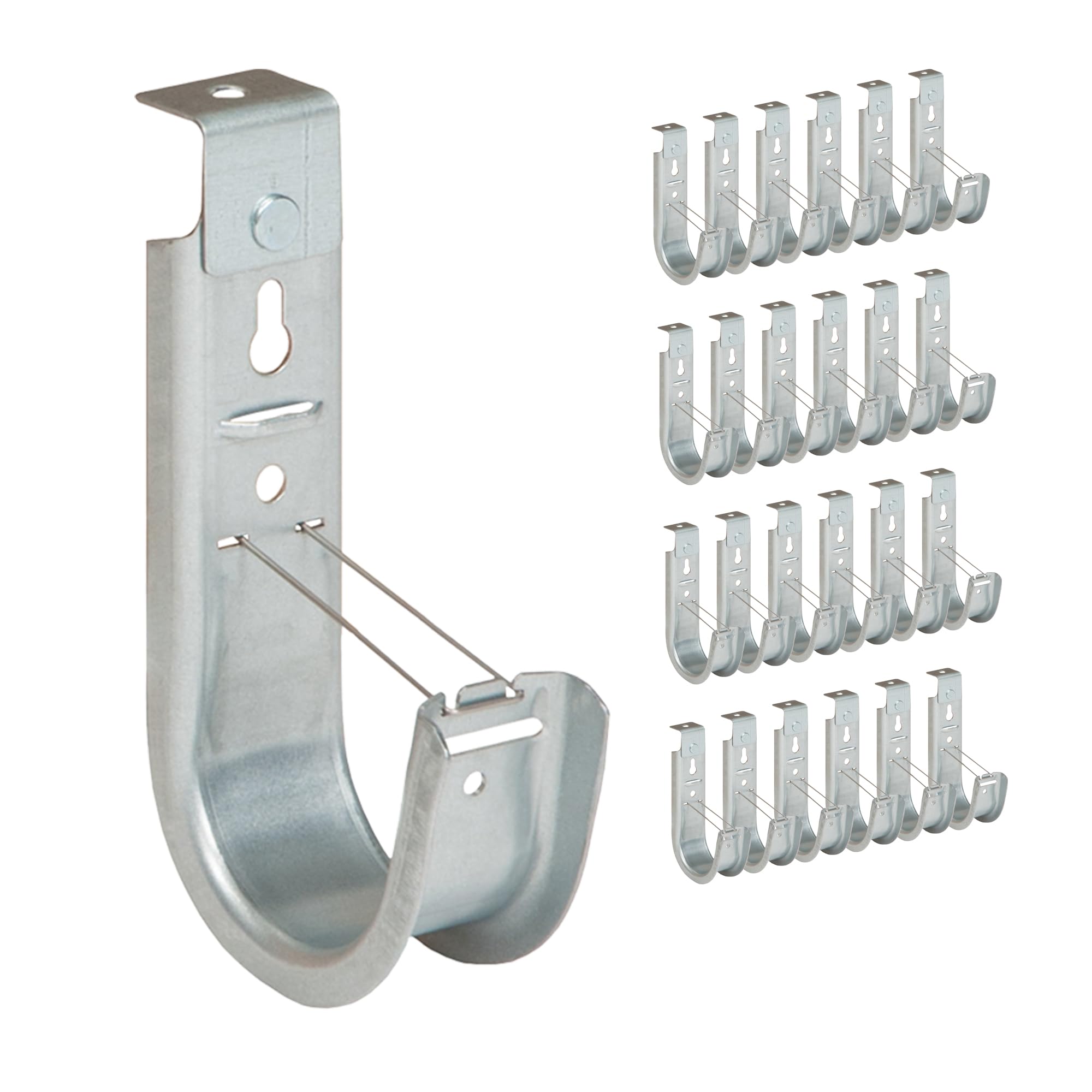 Icc Ceiling Mount J Hook 2    With Retainer Clip   Galvanized Steel Cable Management Hooks For Hanging Cable   Rust Resistant, E
