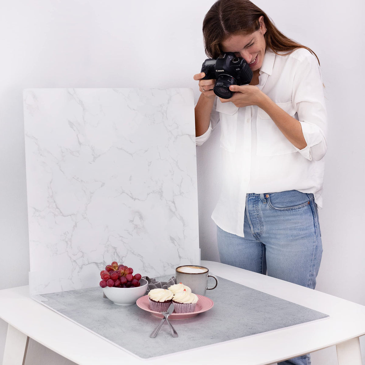 2 Pack Photo Backdrop Board | 23.5 X 23.5 Inches | Realistic Photography Background | Food Photography Background | Replica Surf