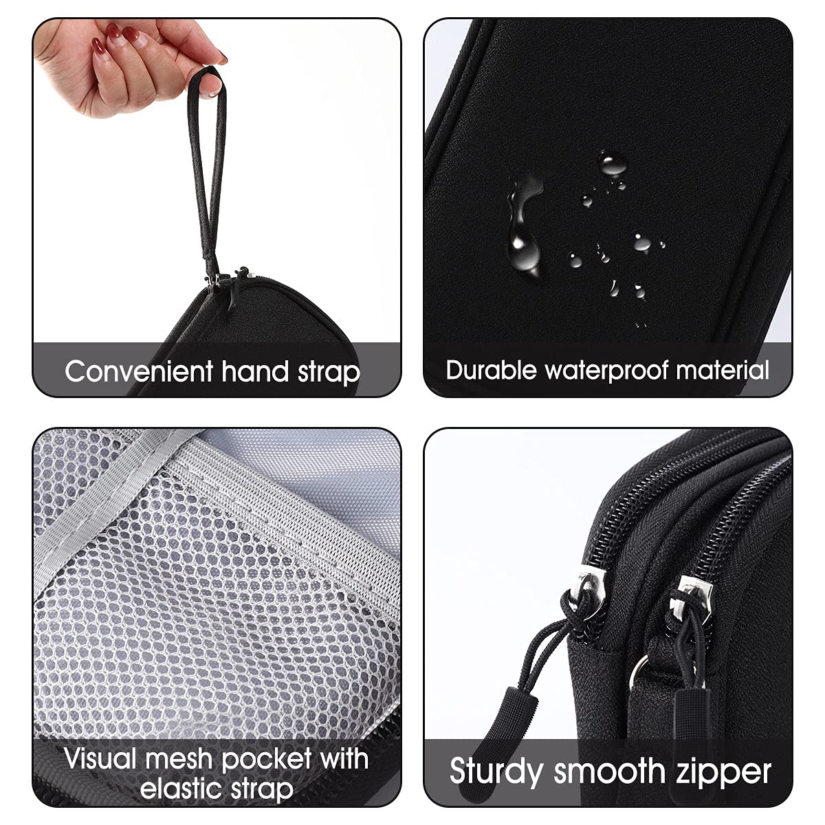 Electronic Organizer Pouch Bag, 3 Compartments Travel Cable Organizer Bag Pouch Portable Electronic Phone Accessories Storage Mu