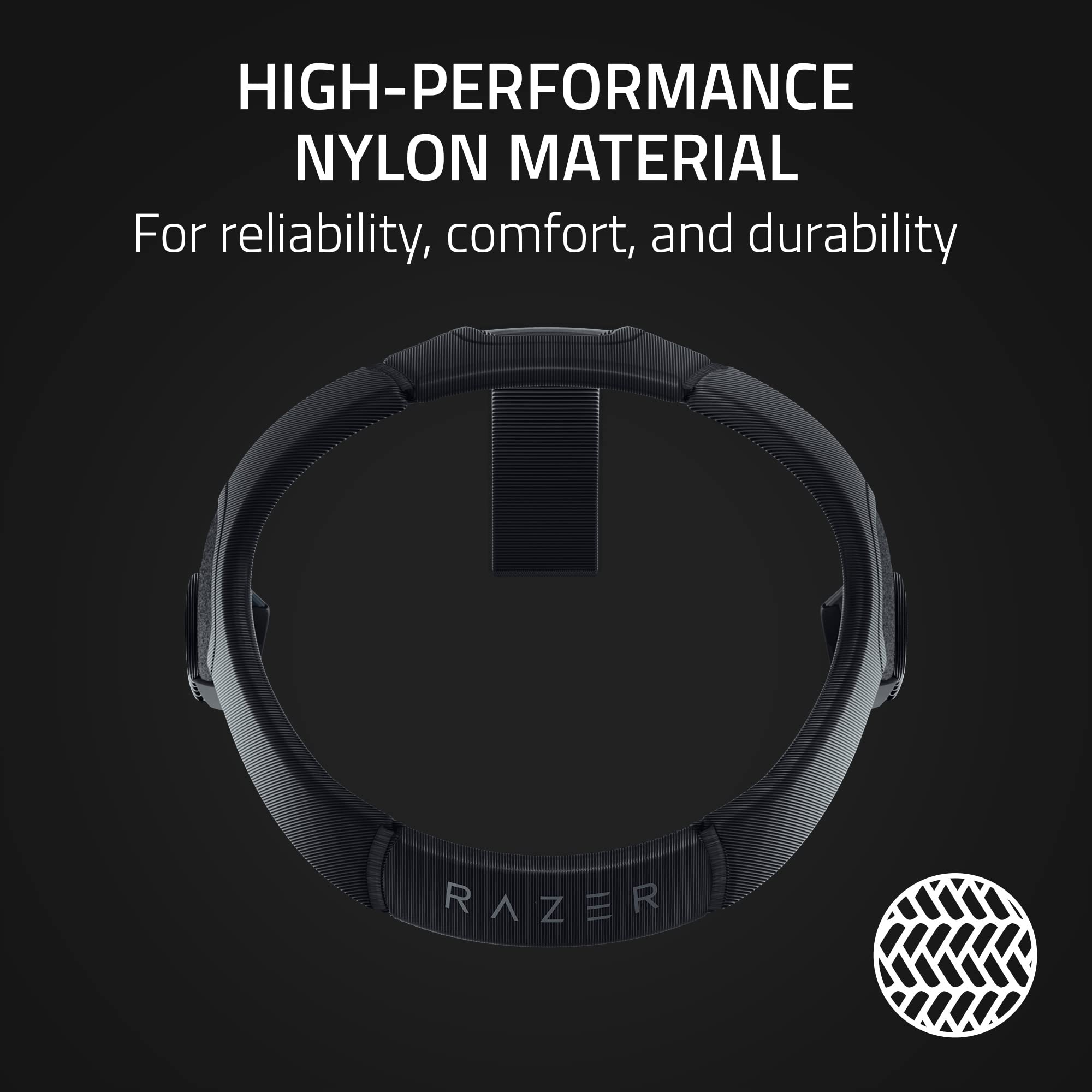 Razer Adjustable Vr Head Strap System For Meta Quest 2: Designed For All Head Shapes - High-Performance Nylon Material - Soft, A