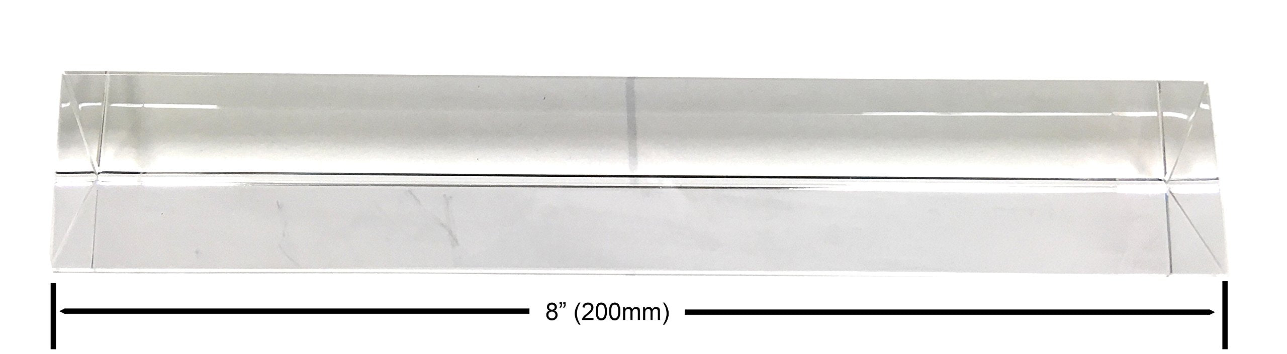 Amlong Crystal 8 Inch Optical Glass Triangular Prism For Teaching Light Spectrum Physics And Photo Photography Prism, 200Mm