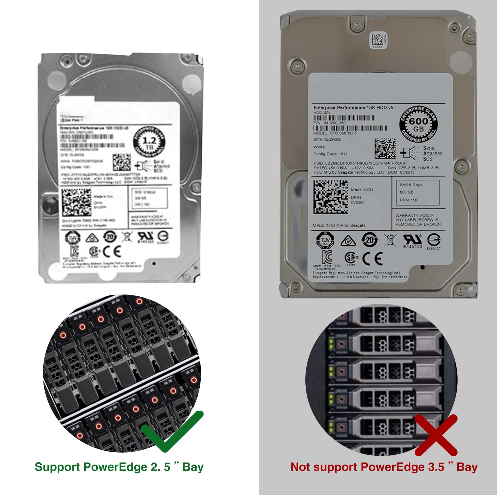 Hard Drive Caddy 2.5 Ssd Bracket G176J 0G176J Hard Drive Bracket Compatible With Dell Poweredge 14/13/12Th Generation T440 T640 R730 R730Xd R630 T630 T430 R830 R930 R720 R820 R920, 10 Pack