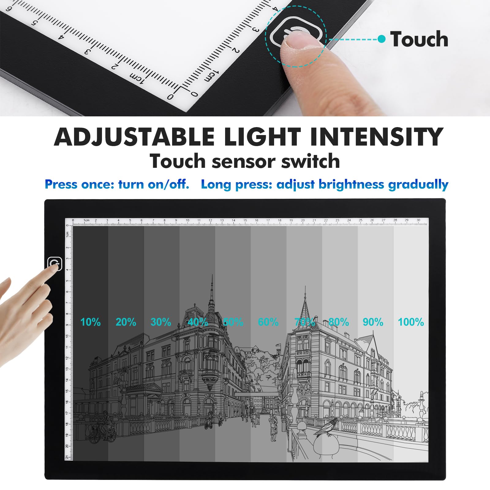 Dorhui A4 Light Pad For Weeding Vinyl, Led Copy Board Light Tracing Box Ultra-Thin Adjustable Usb Power For Vinyl Weeding Tools,