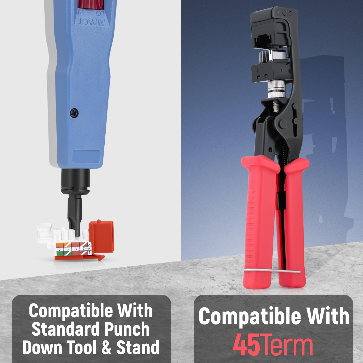 Everest Media Solutions 45 Angled Cat6A Keystone Jack In Orange   Slim Profile, Utp Rj45 Female Ethernet Connector   Compatible