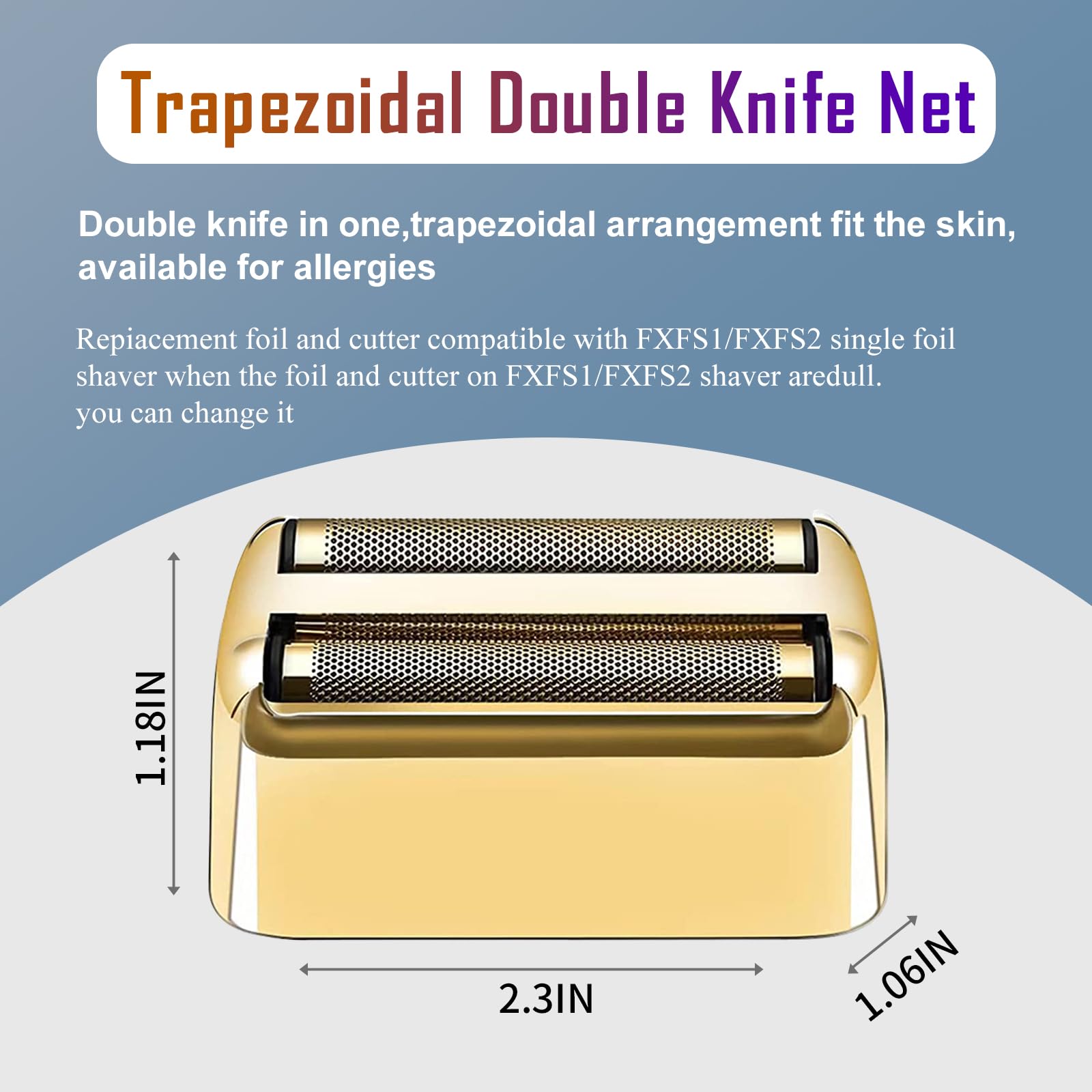 2 Pack Shaver Replacement Foil And Cutters Compatible With Babylisspro Double Fxfs2 Metal Shaver Foil Replacement (Golden 2Pcs)