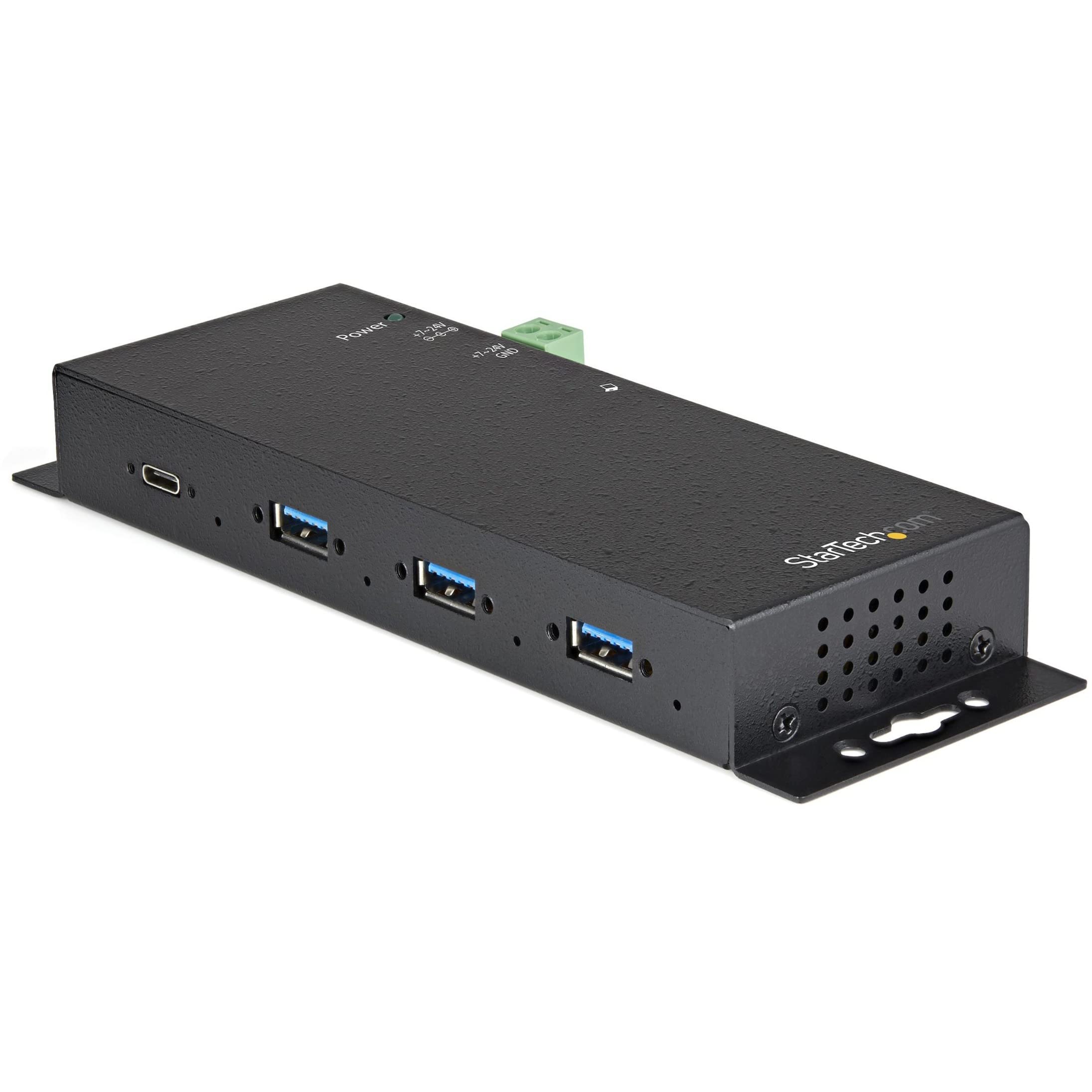Startech.Com 4 Port Usb C Hub 10Gbps   Metal Industrial Usb Type C Hub W/ 3Xusb A & 1Xusb C   Esd & Surge Protection   Usb C Or 